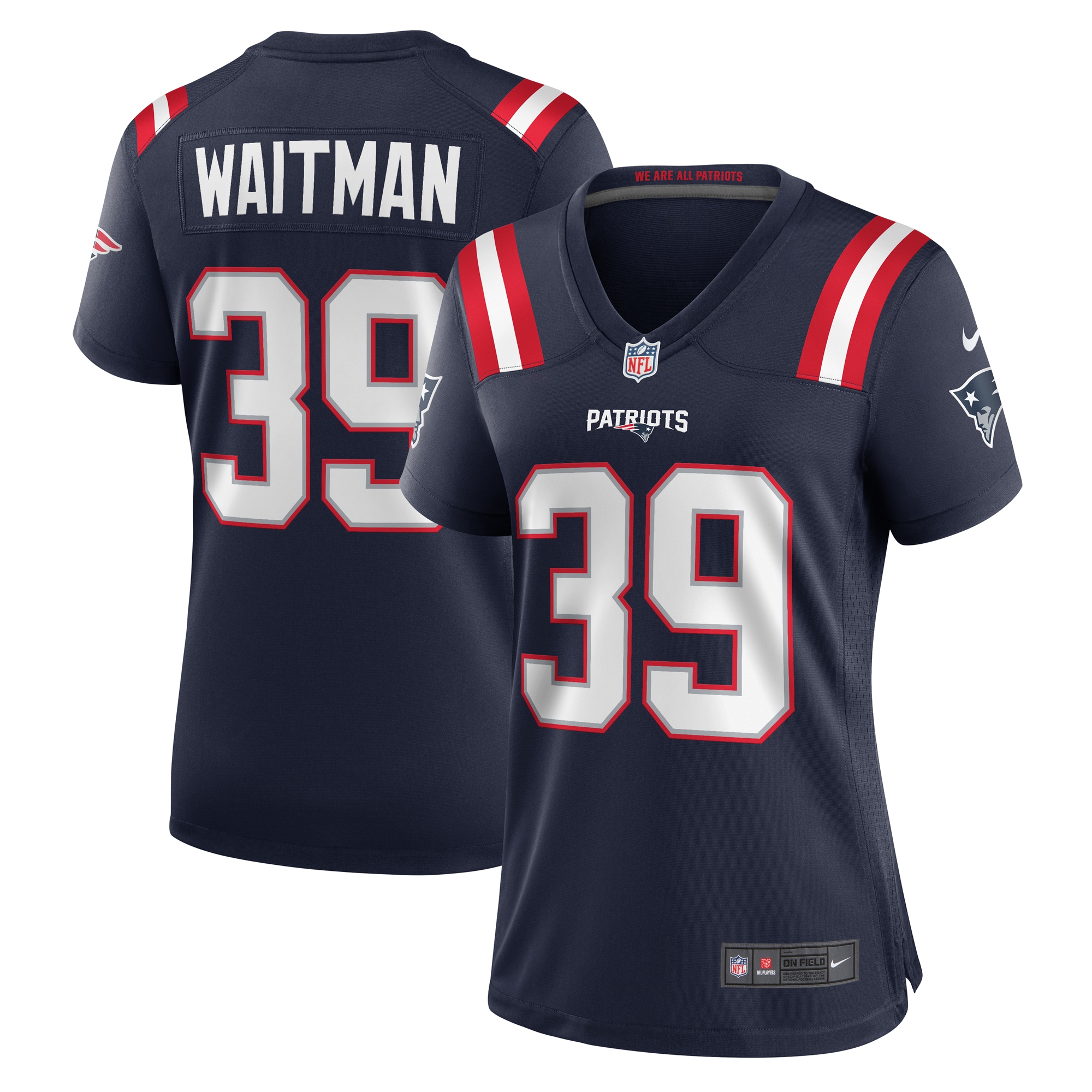Women's New England Patriots Corliss Waitman Navy Team Game Jersey Js3467