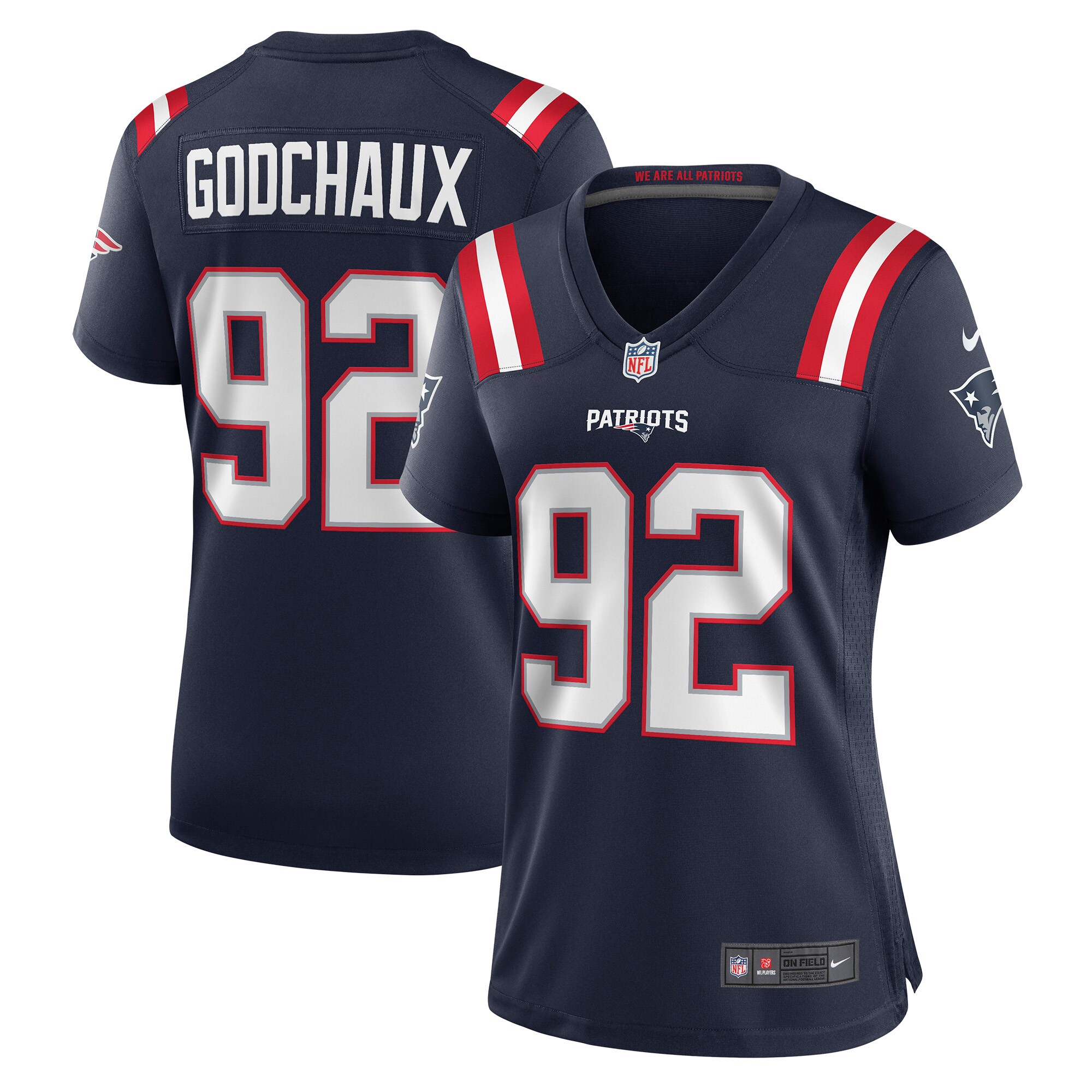 Women's New England Patriots Davon Godchaux Navy Game Jersey Js4235