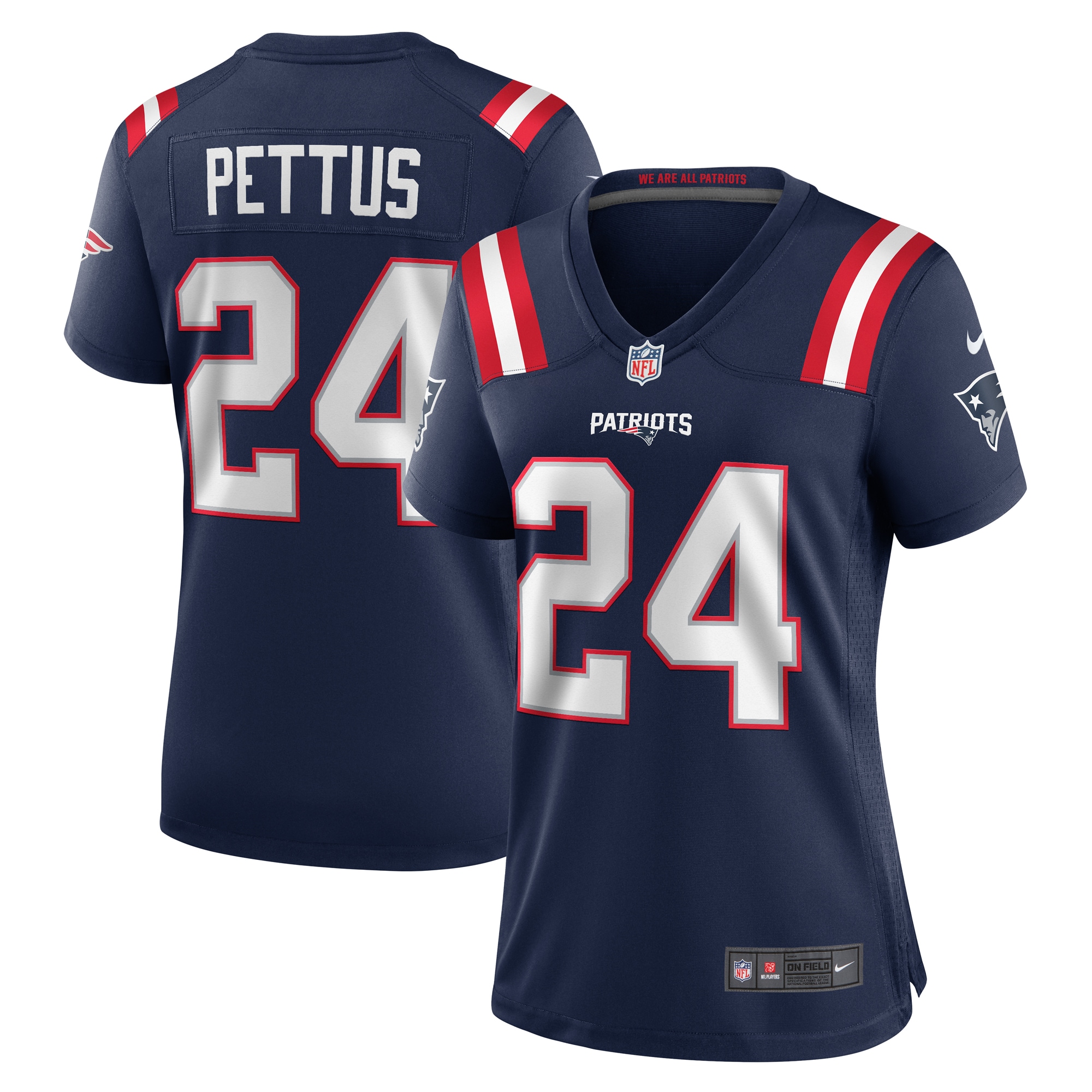 Women's New England Patriots Dell Pettus Navy Game Jersey Js6372