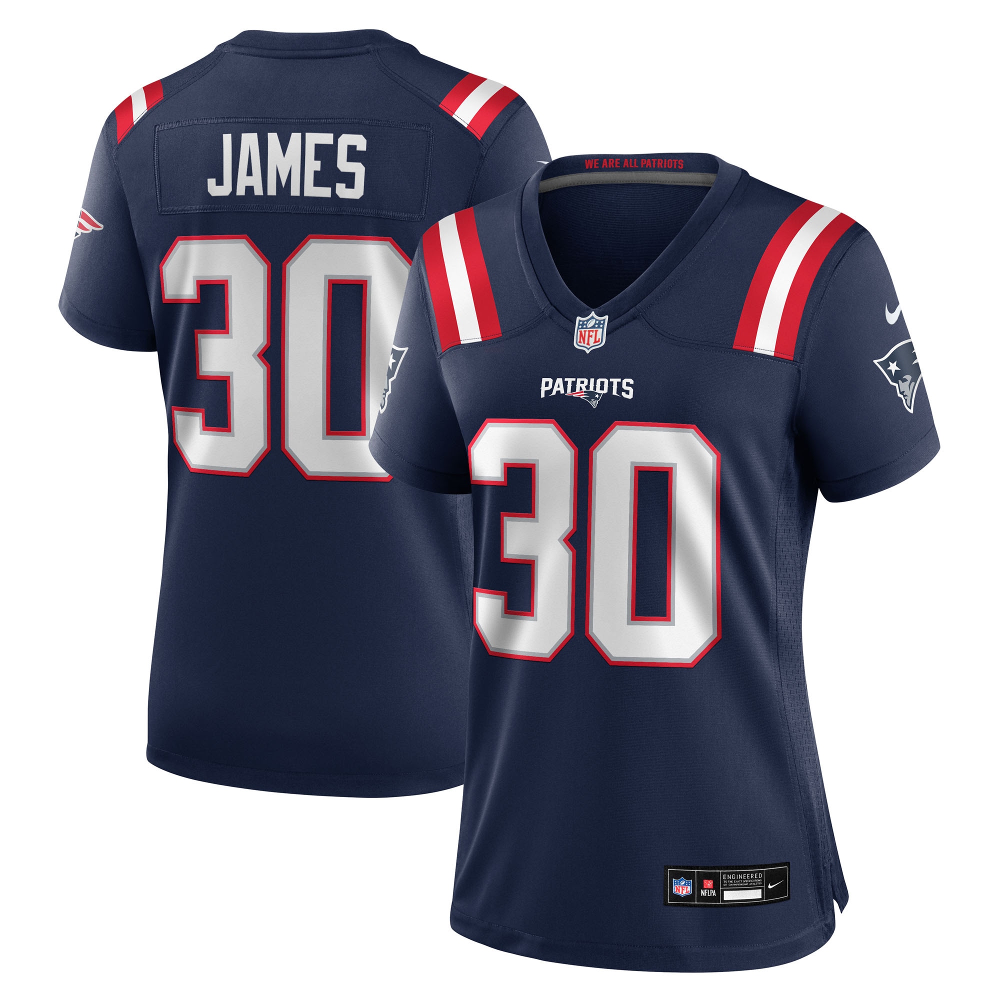 Women's New England Patriots D.j. James Navy Team Game Jersey Js8433