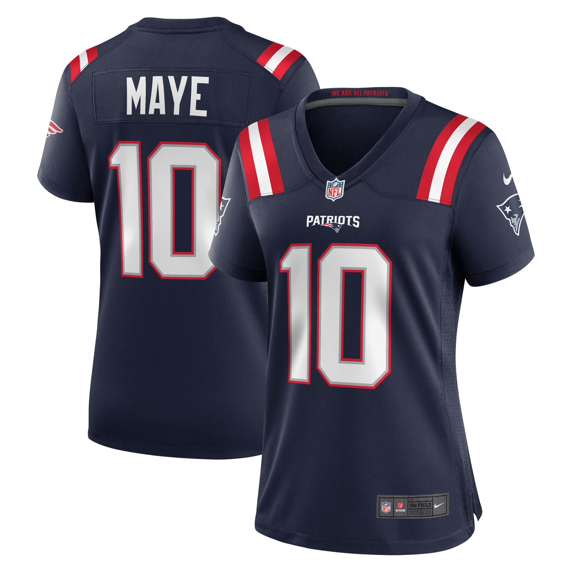Women's New England Patriots Drake Maye Navy Player Game Jersey Js9565