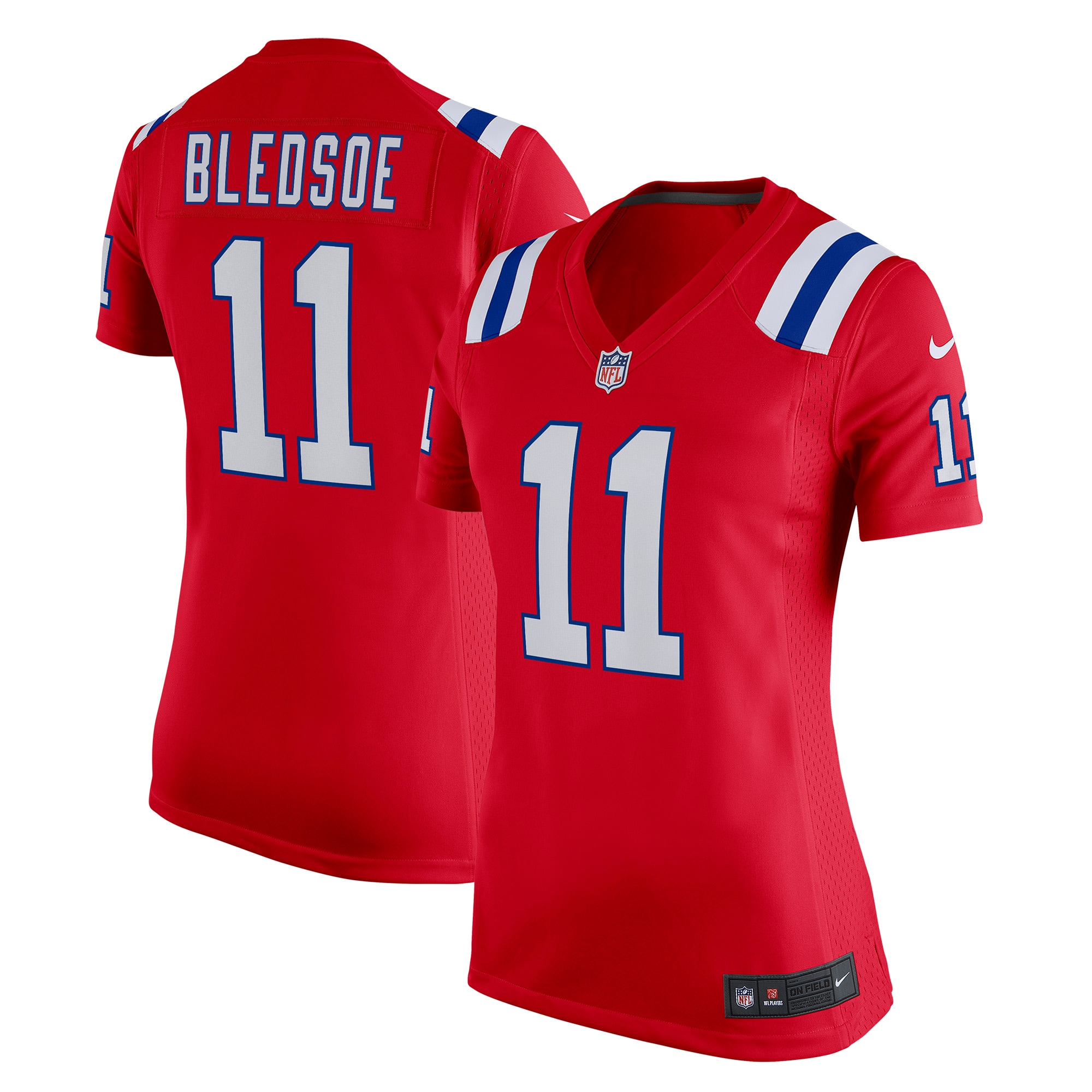 Women's New England Patriots Drew Bledsoe Red Retired Game Jersey Js5841