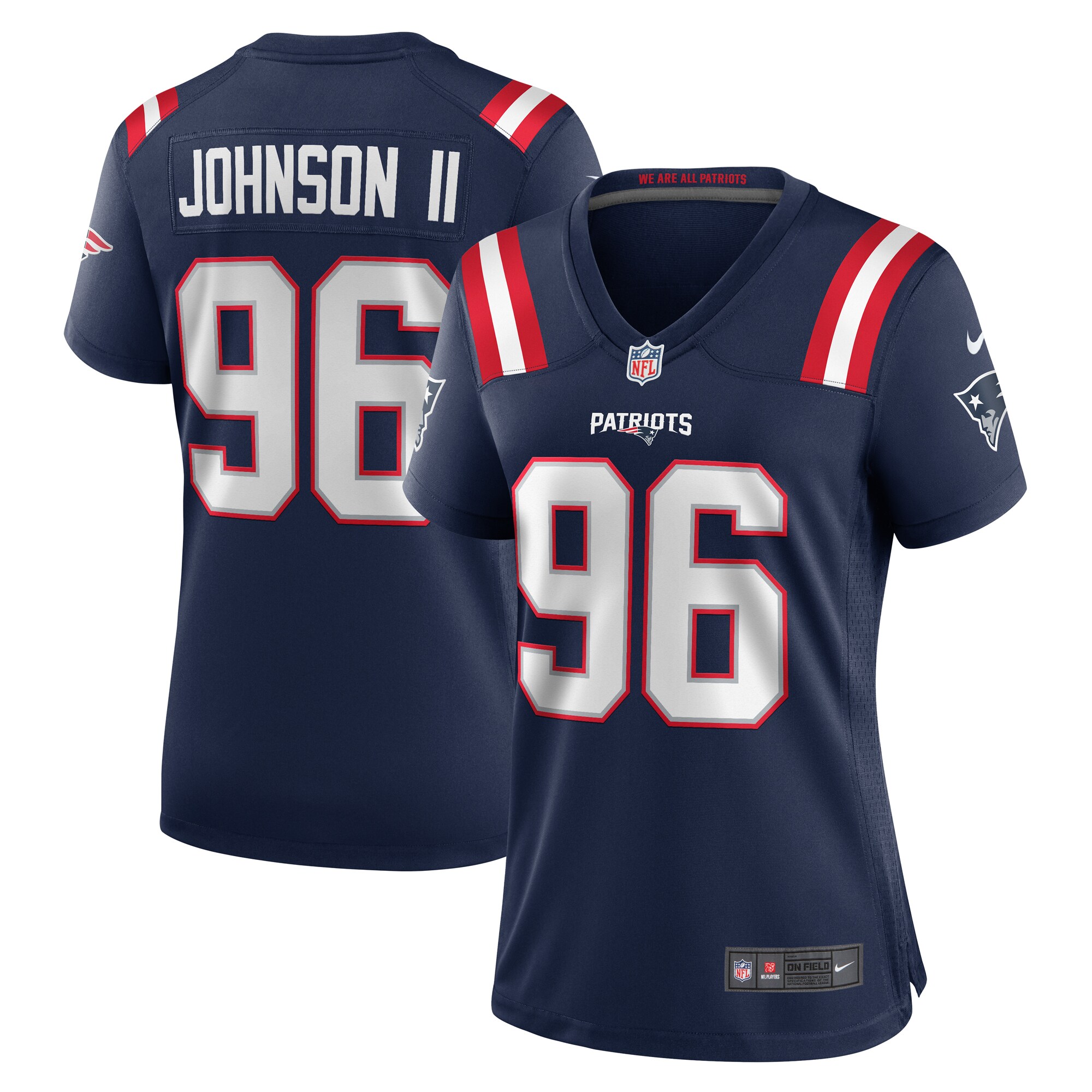 Women's New England Patriots Eric Johnson Ii Navy Game Jersey Js5276