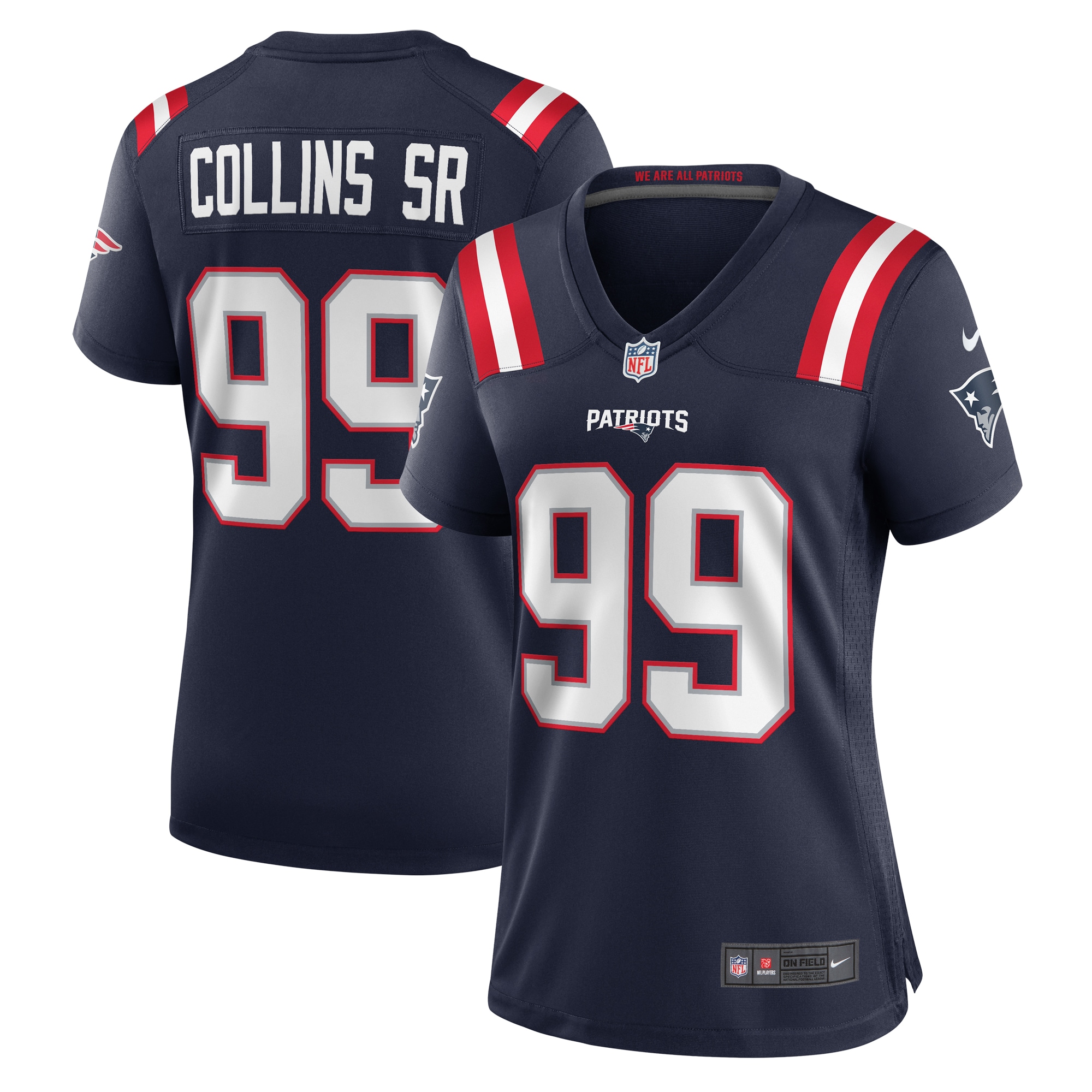 Women's New England Patriots Jamie Collins Sr. Navy Home Game Player Jersey Js5732