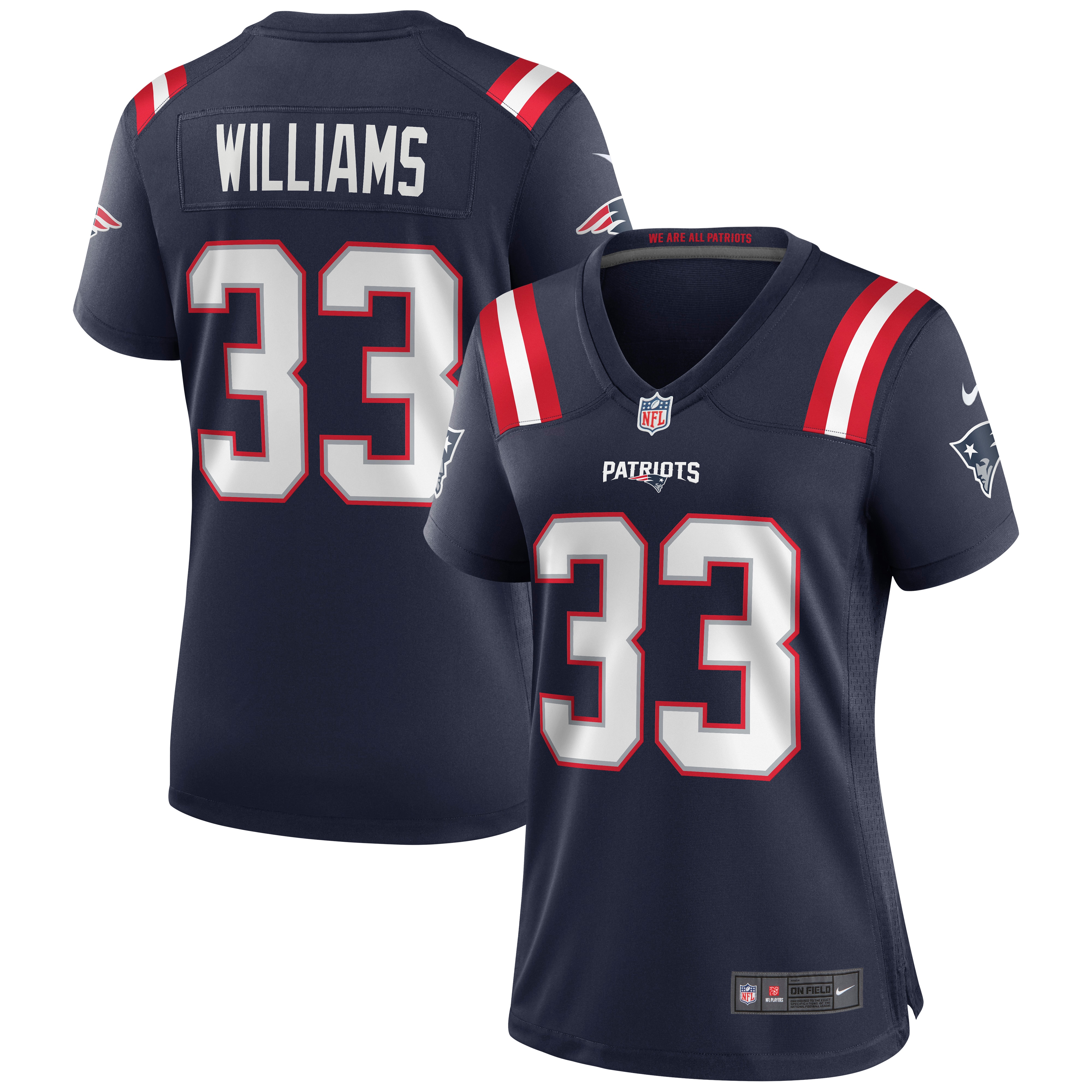 Women's New England Patriots Joejuan Williams Navy Game Jersey Js7813