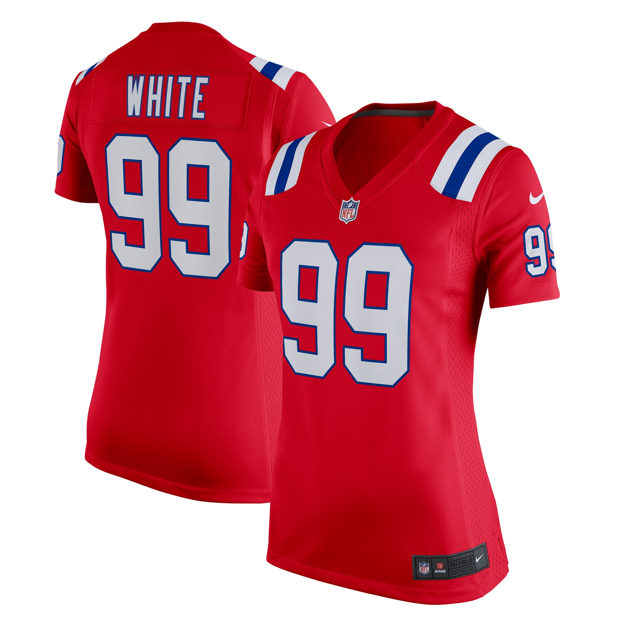 Women's New England Patriots Keion White Red Alternate Team Game Jersey Js9604