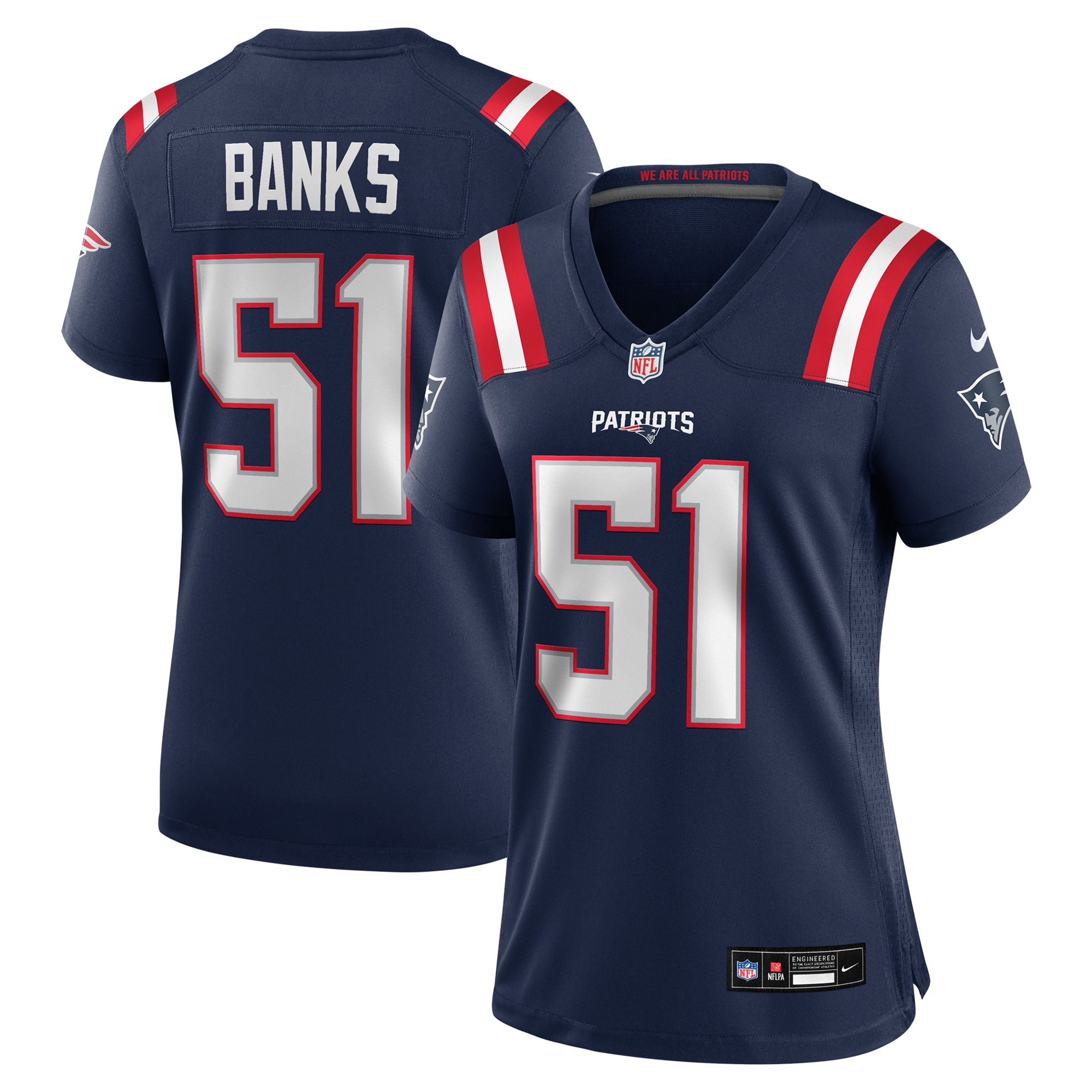 Women's New England Patriots Keshawn Banks Navy Game Jersey Js3262