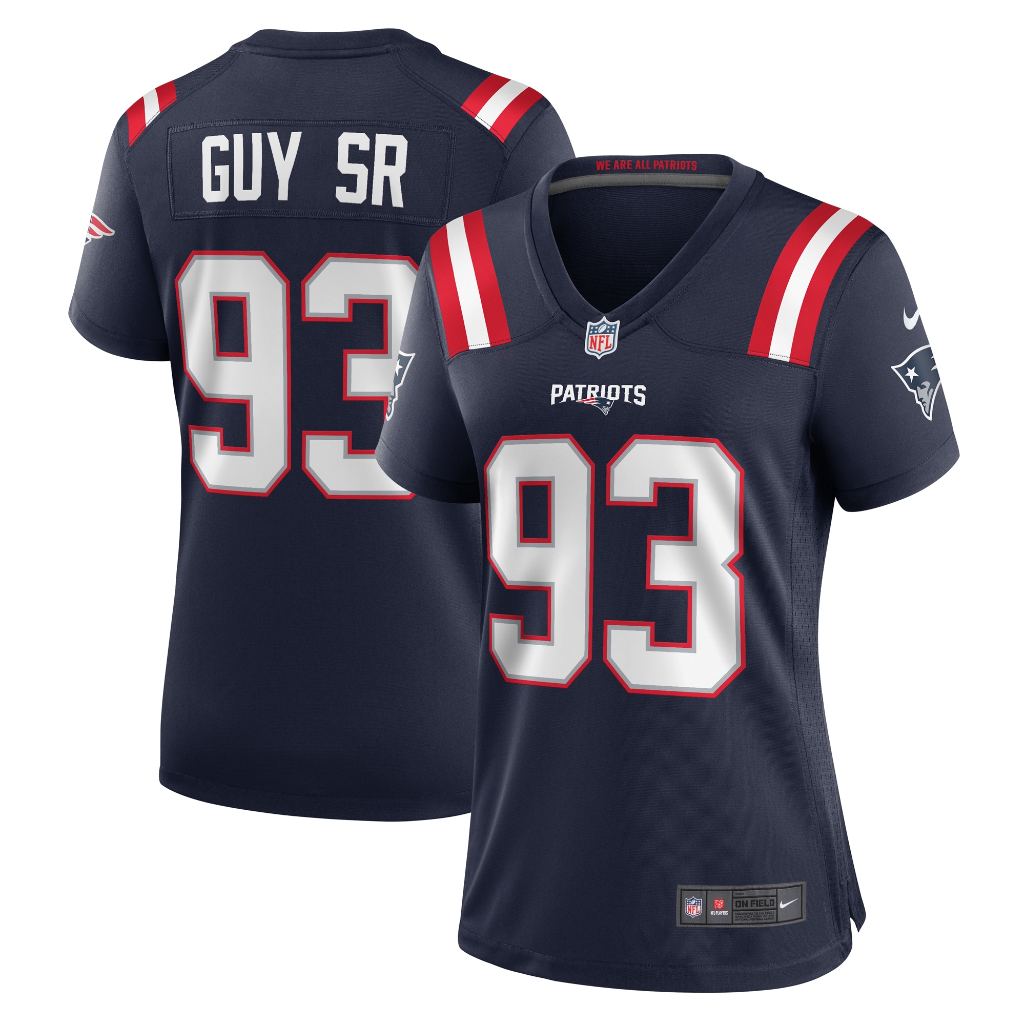 Women's New England Patriots Lawrence Guy Navy Team Game Jersey Js4096