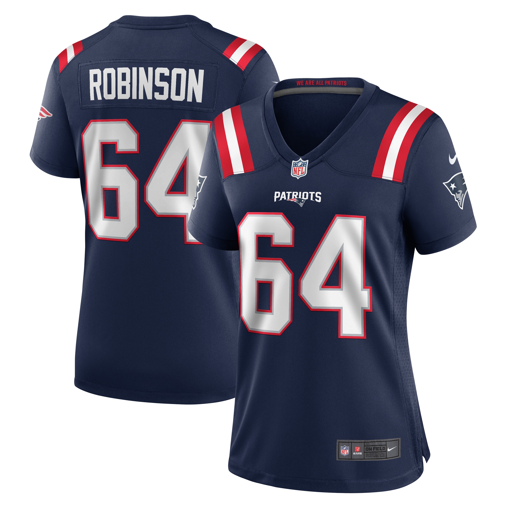 Women's New England Patriots Layden Robinson Navy Game Jersey Js3539