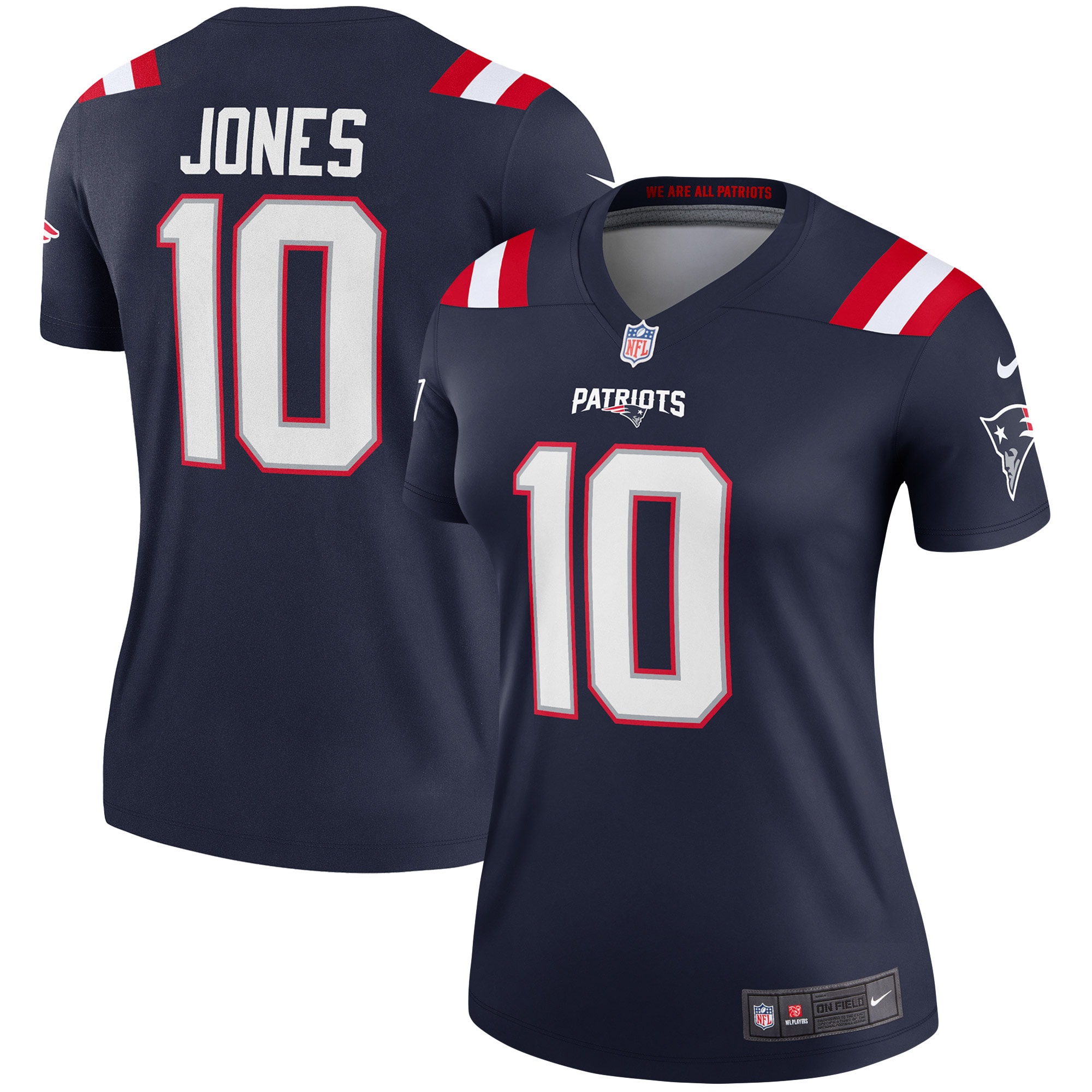 Women's New England Patriots Mac Jones Navy Legend Player Performance Top Js2281