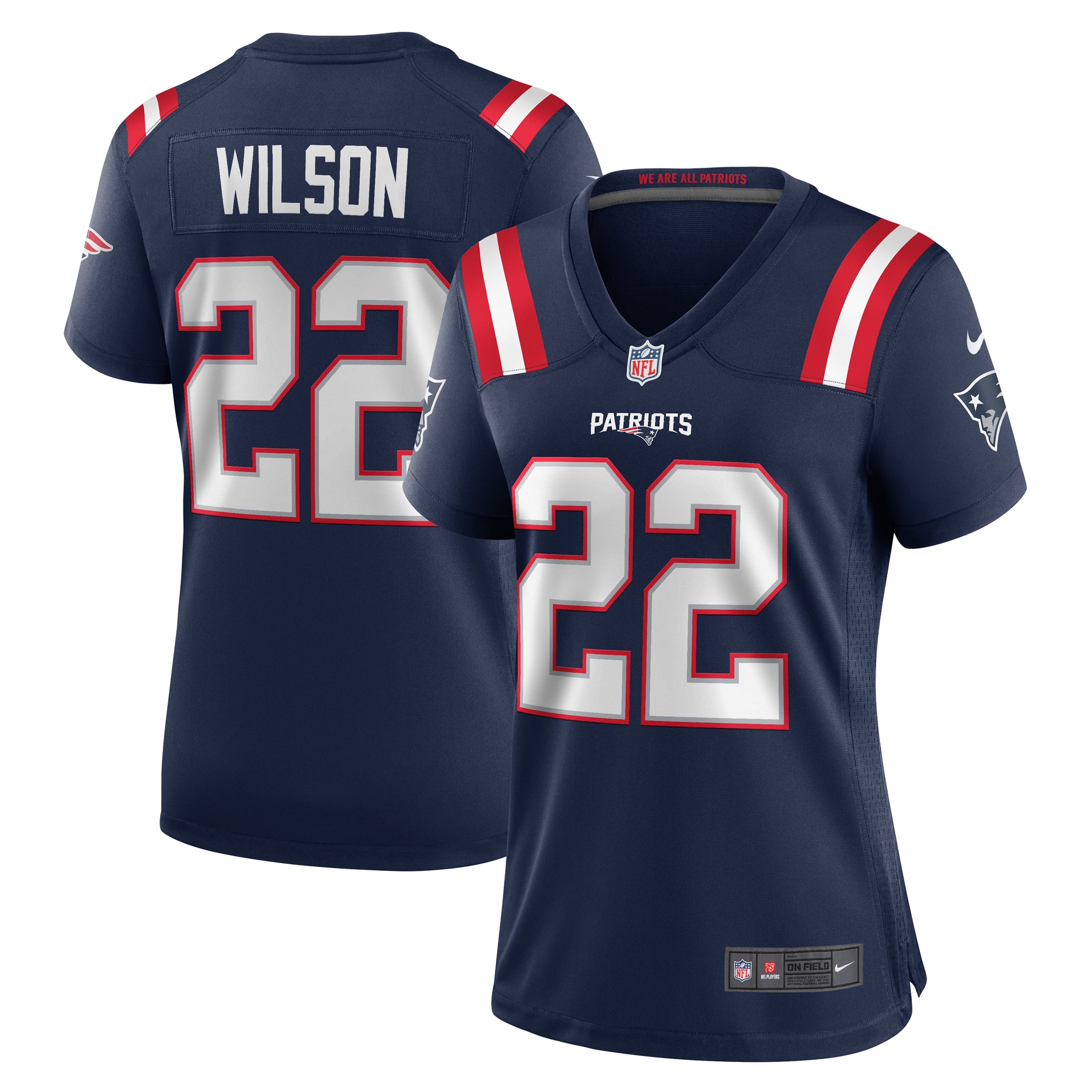 Women's New England Patriots Marco Wilson Navy Game Jersey Js9645