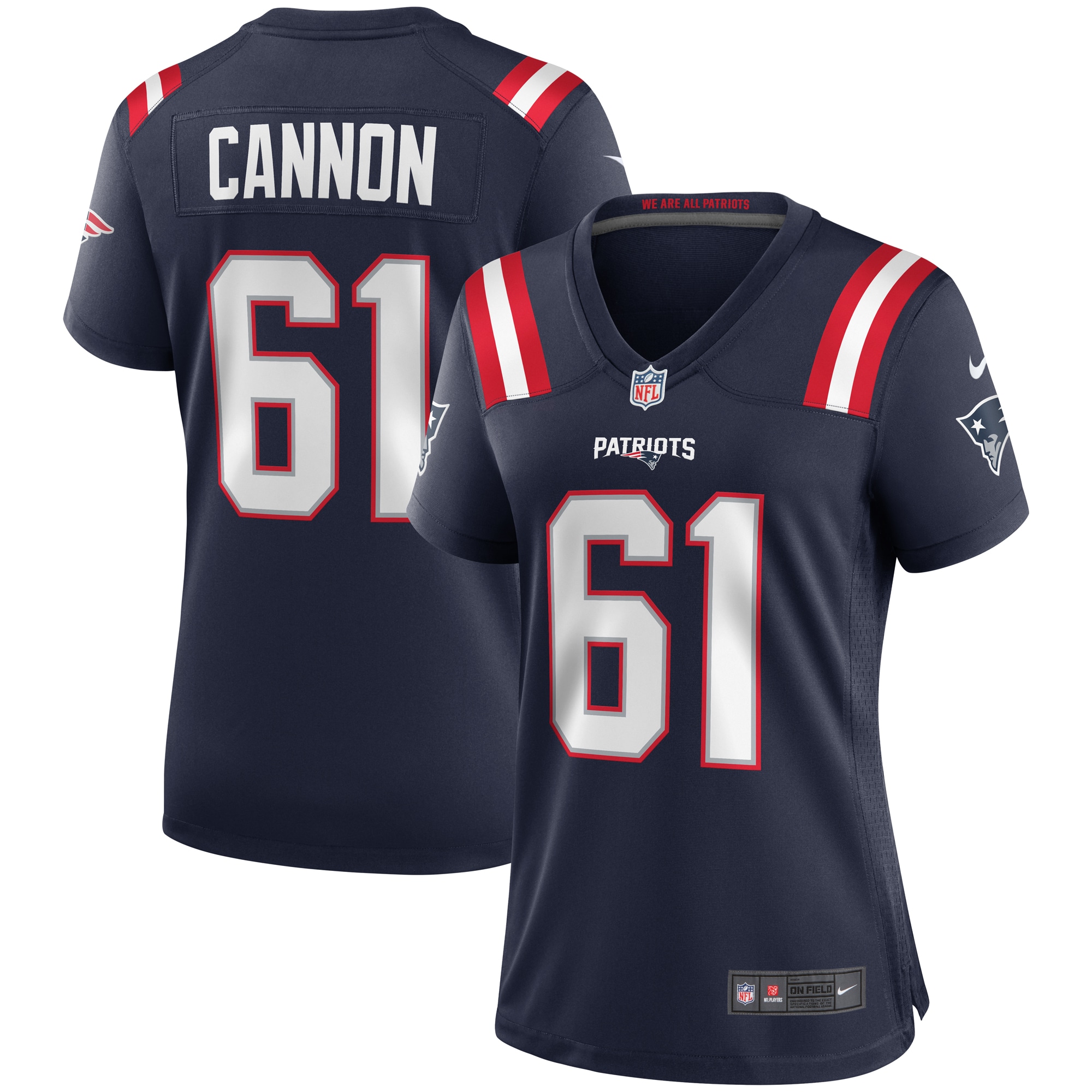 Women's New England Patriots Marcus Cannon Navy Game Jersey Js7263