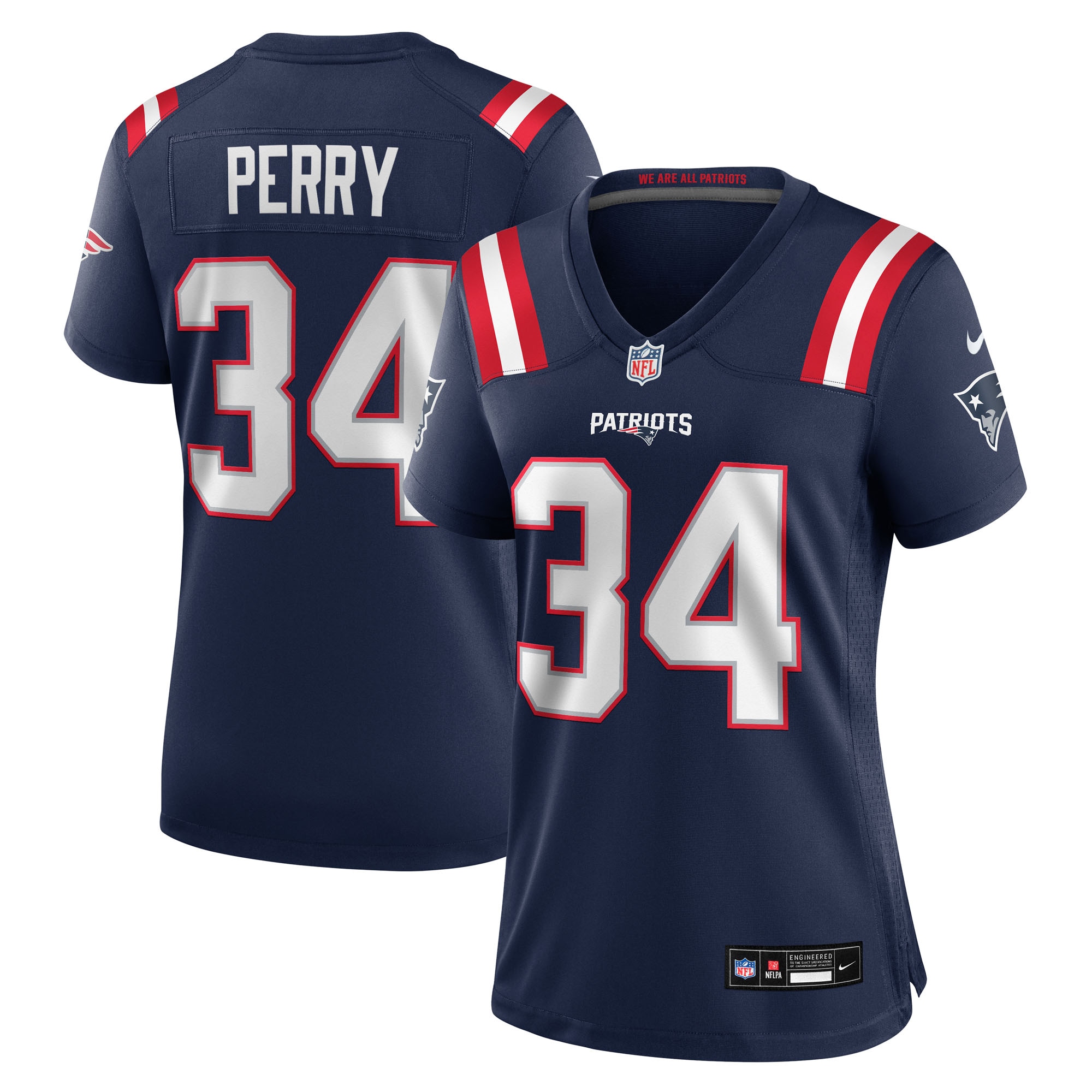Women's New England Patriots Mark Perry Navy Team Game Jersey Js8534