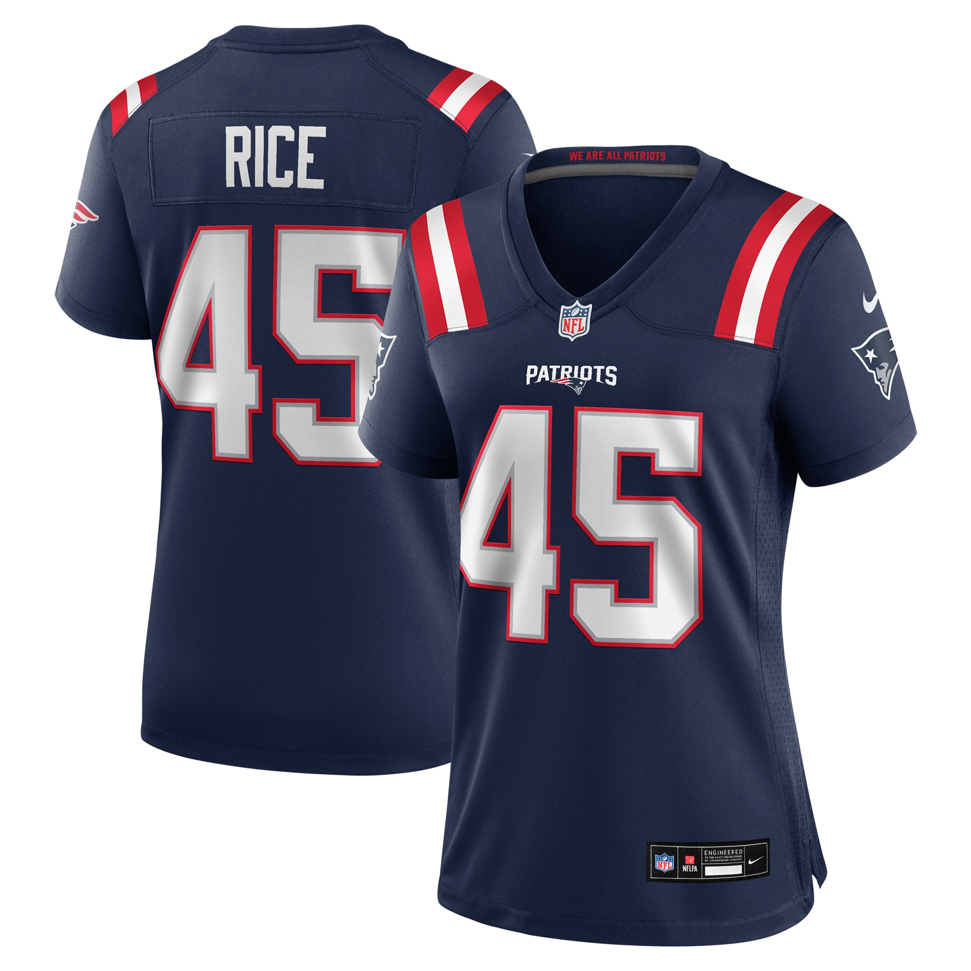 Women's New England Patriots Monty Rice Navy Game Jersey Js6632