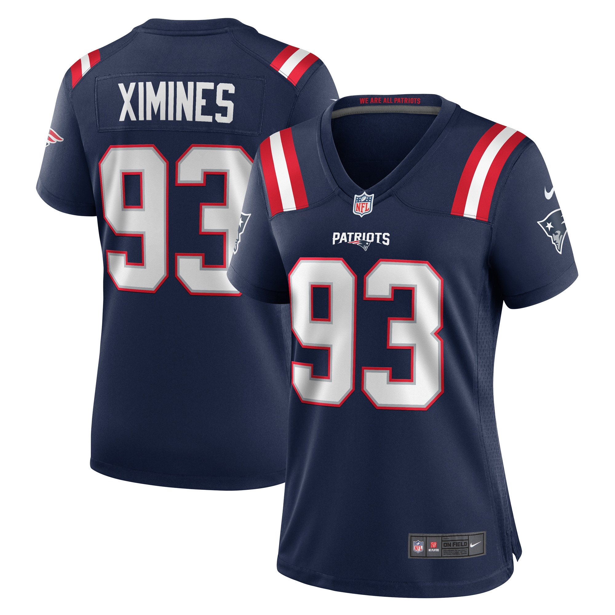 Women's New England Patriots Oshane Ximines Navy Game Jersey Js1150