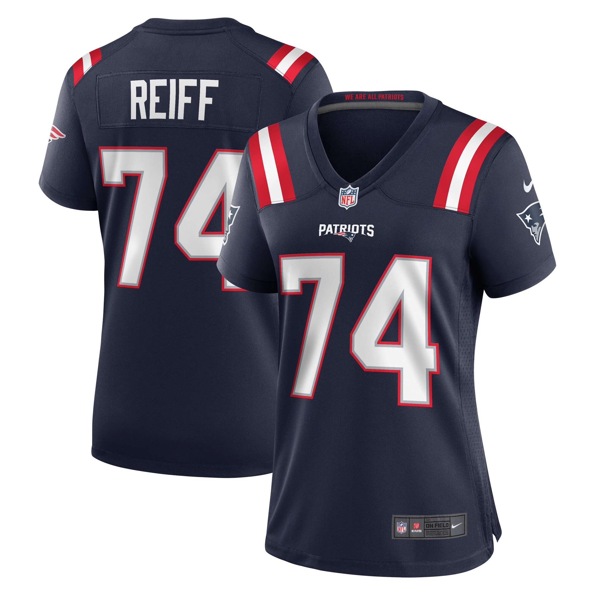 Women's New England Patriots Riley Reiff Navy Game Jersey Js6008