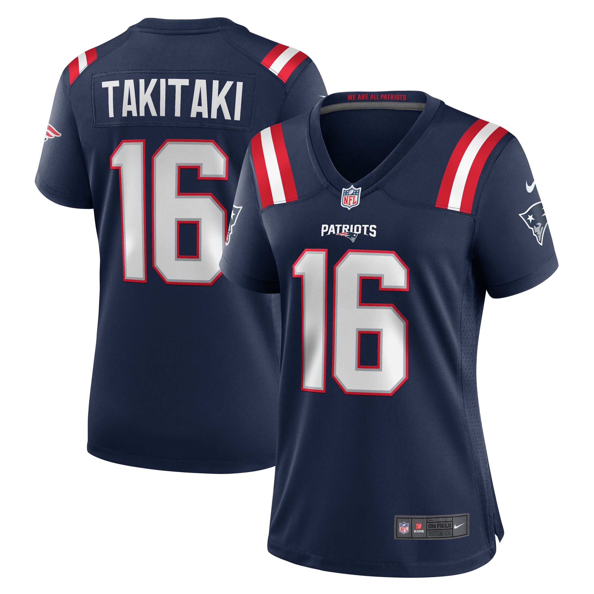 Women's New England Patriots Sione Takitaki Navy Game Jersey Js7851