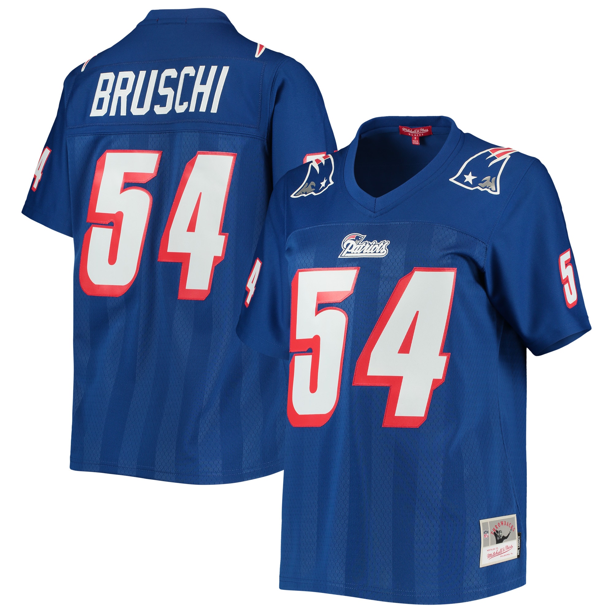 Women's New England Patriots Tedy Bruschi Mitchell & Ness Royal Legacy Player Jersey Js5070
