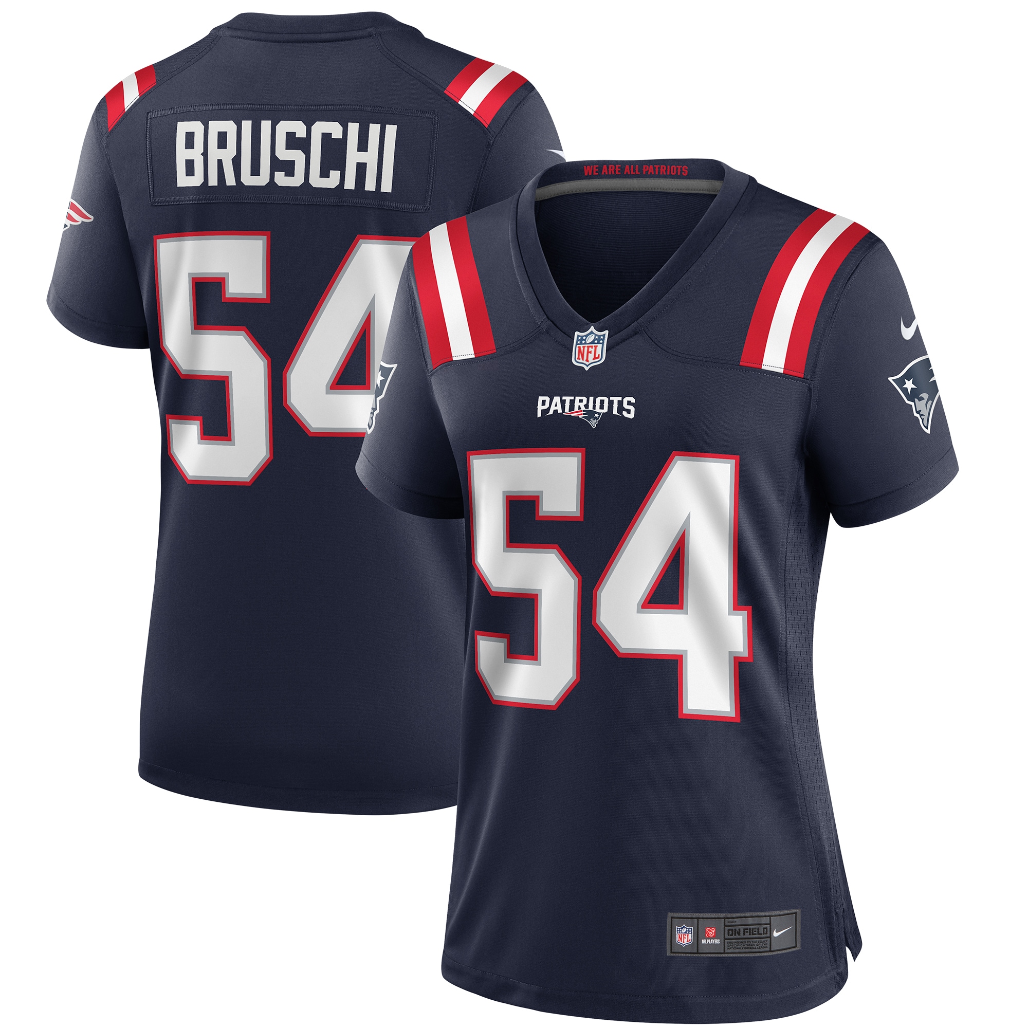 Women's New England Patriots Tedy Bruschi Navy Game Retired Player Jersey Js7589