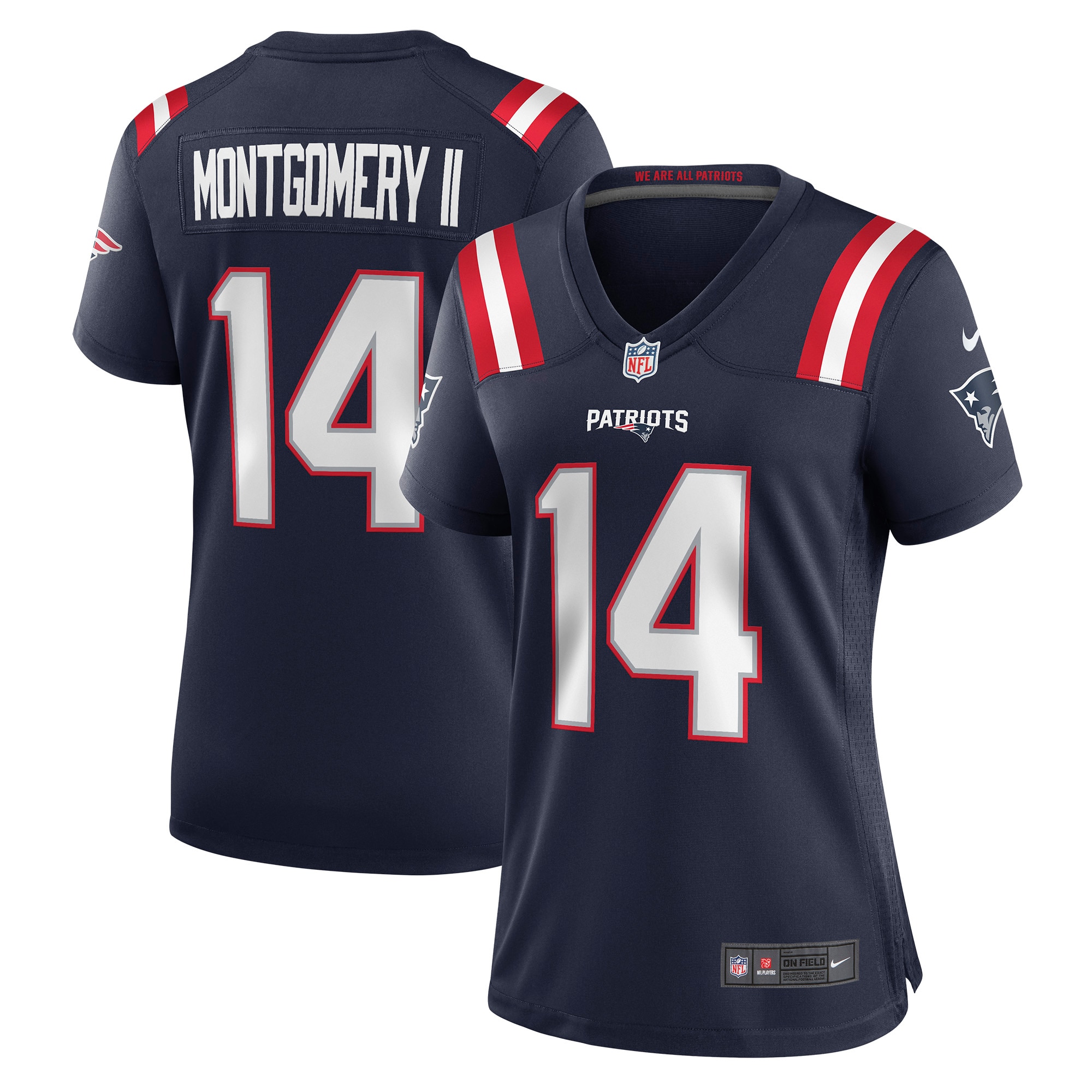 Women's New England Patriots Ty Montgomery Navy Game Jersey Js2643