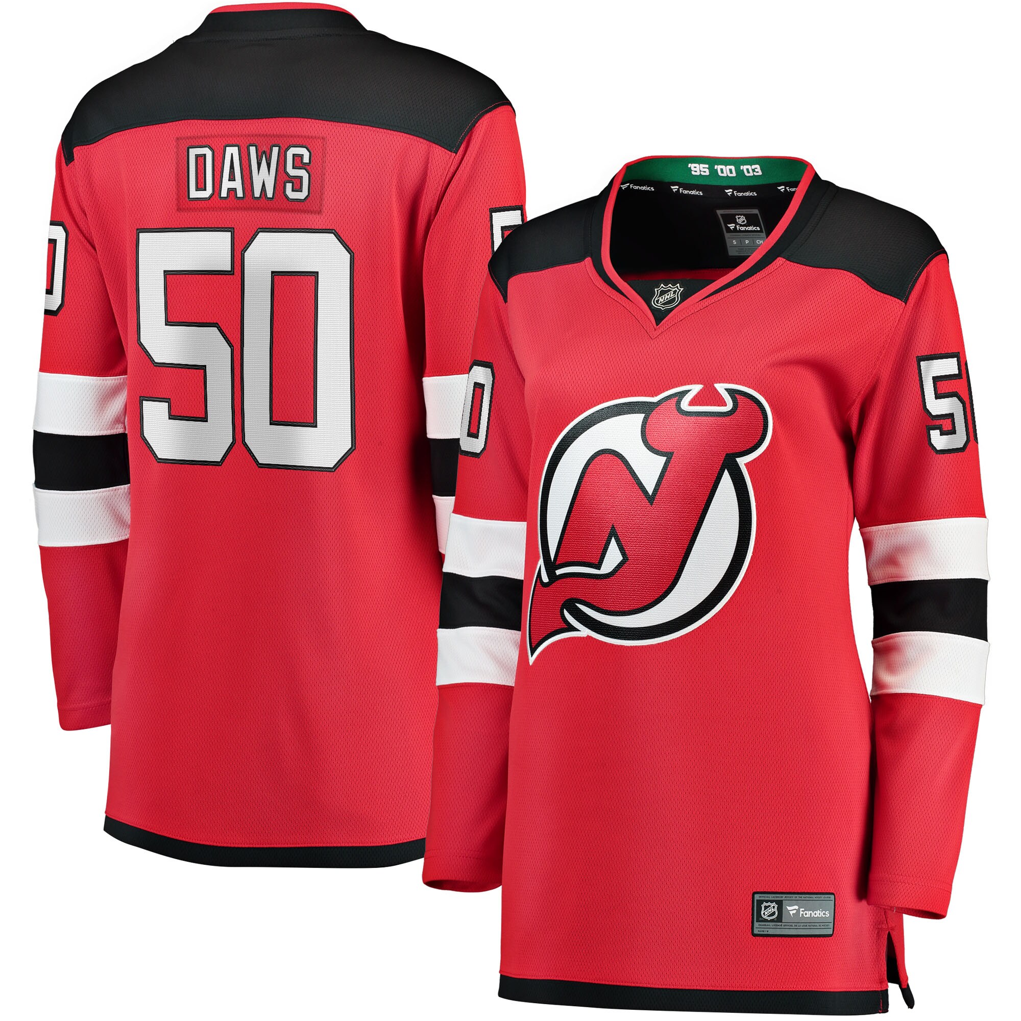 Women's New Jersey Devils Nico Daws Red Home Breakaway Player Jersey