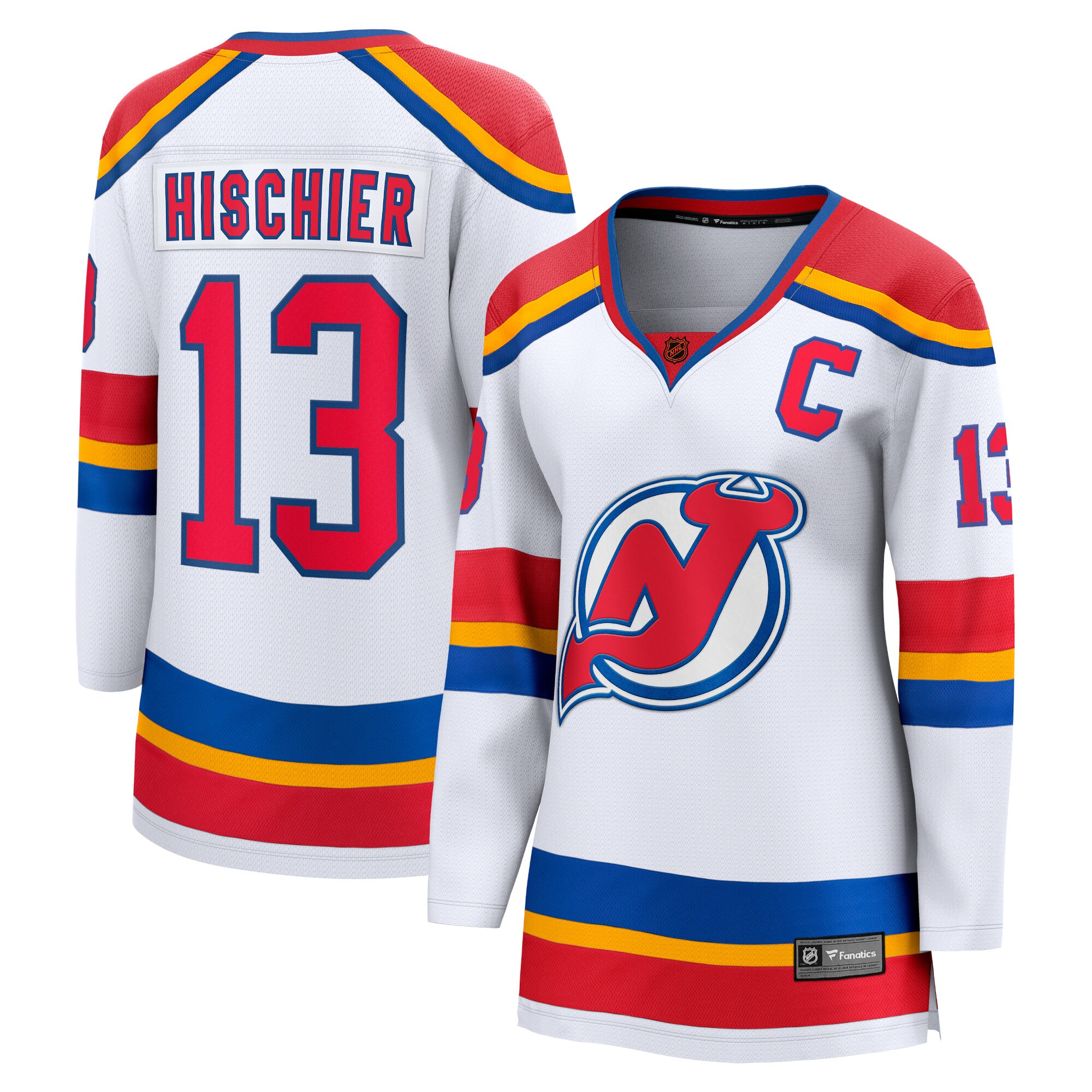 Women's New Jersey Devils Nico Hischier White Captain Patch Special Edition 2.0 Breakaway Player Jersey