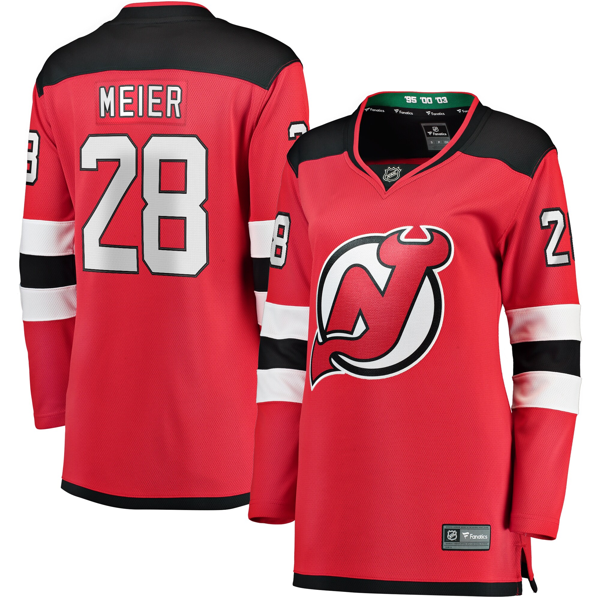 Women's New Jersey Devils Timo Meier Red Home Breakaway Player Jersey