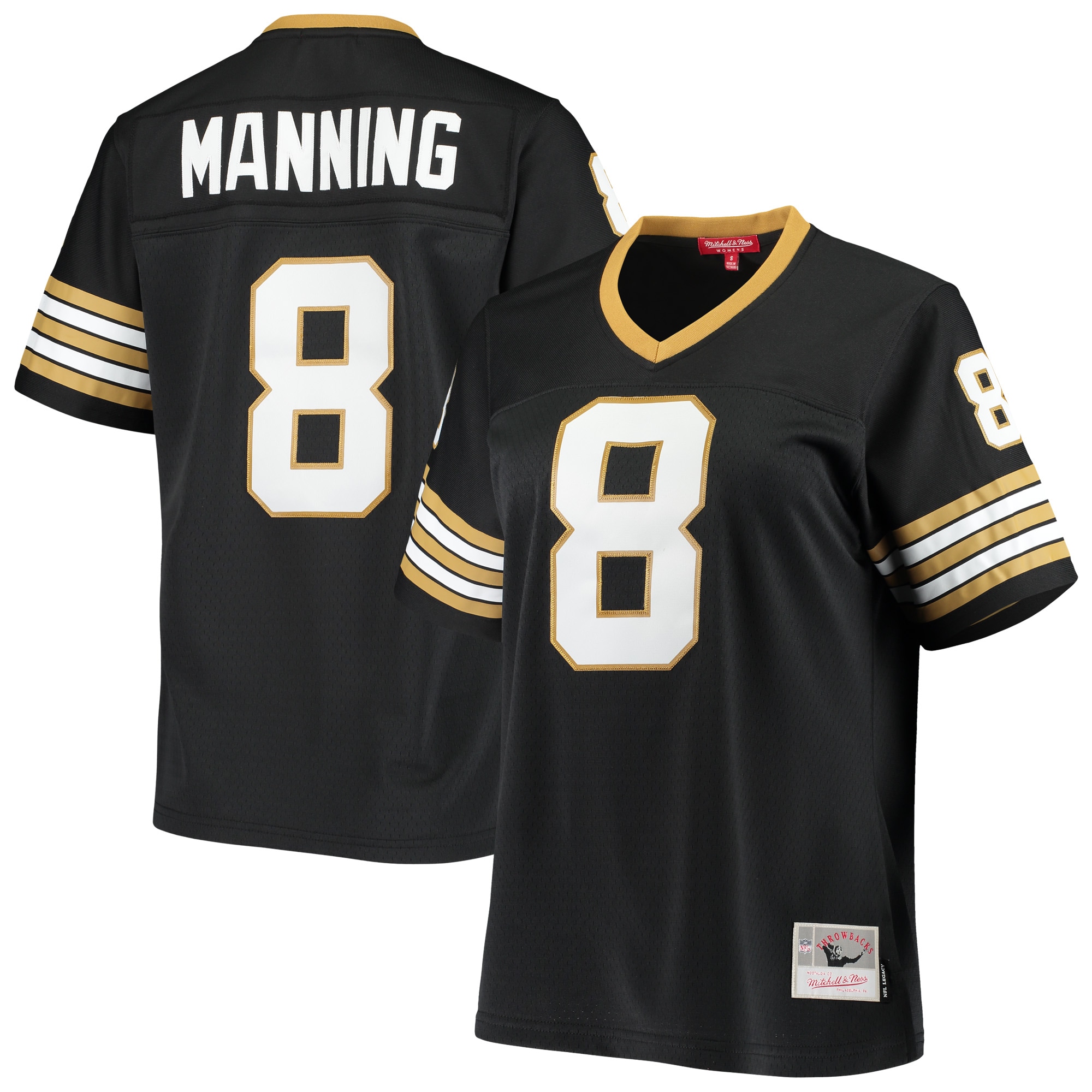Women's New Orleans Saints Archie Manning Mitchell & Ness Black 1979 Legacy Jersey Js4202