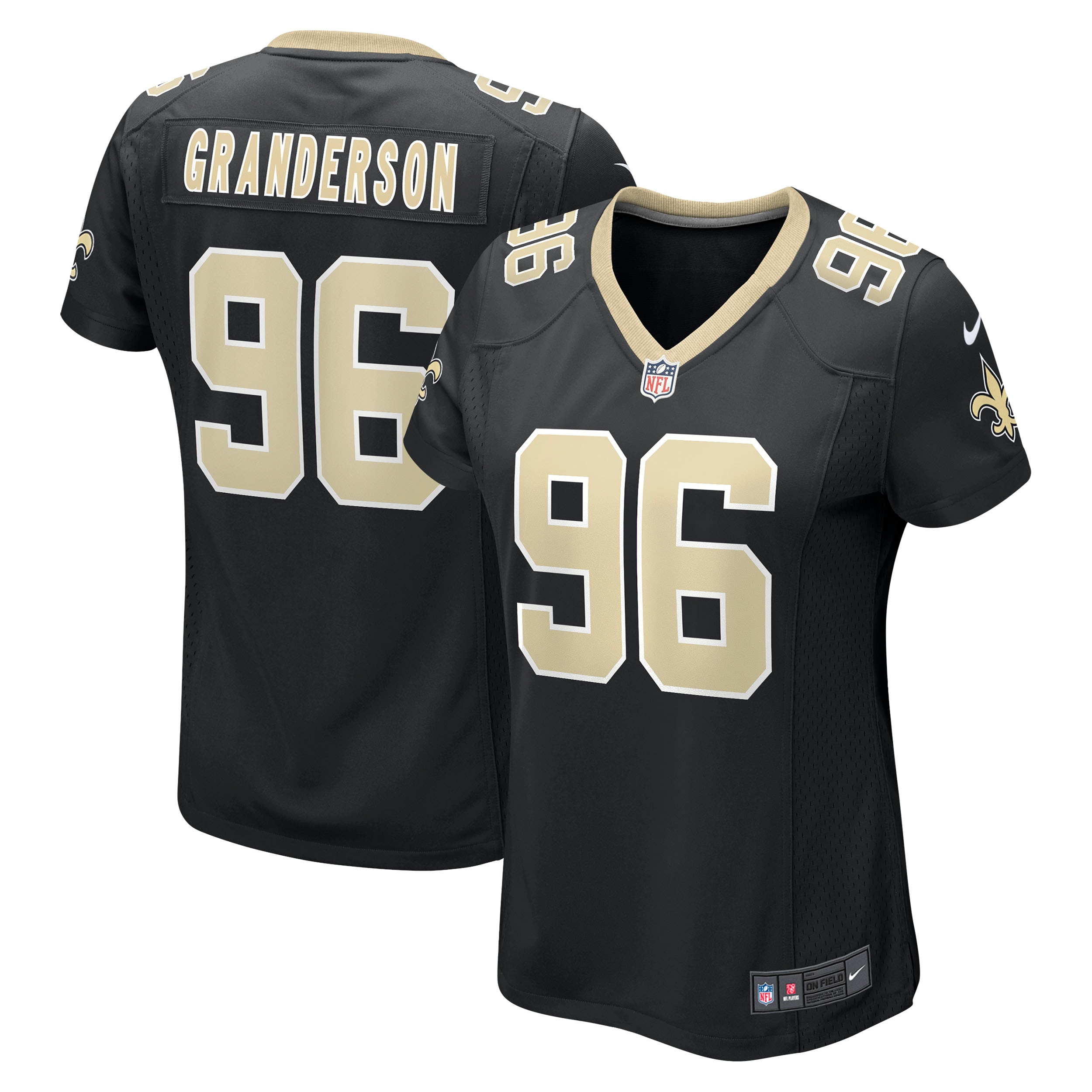 Women's New Orleans Saints Carl Granderson Black Game Jersey Js9349