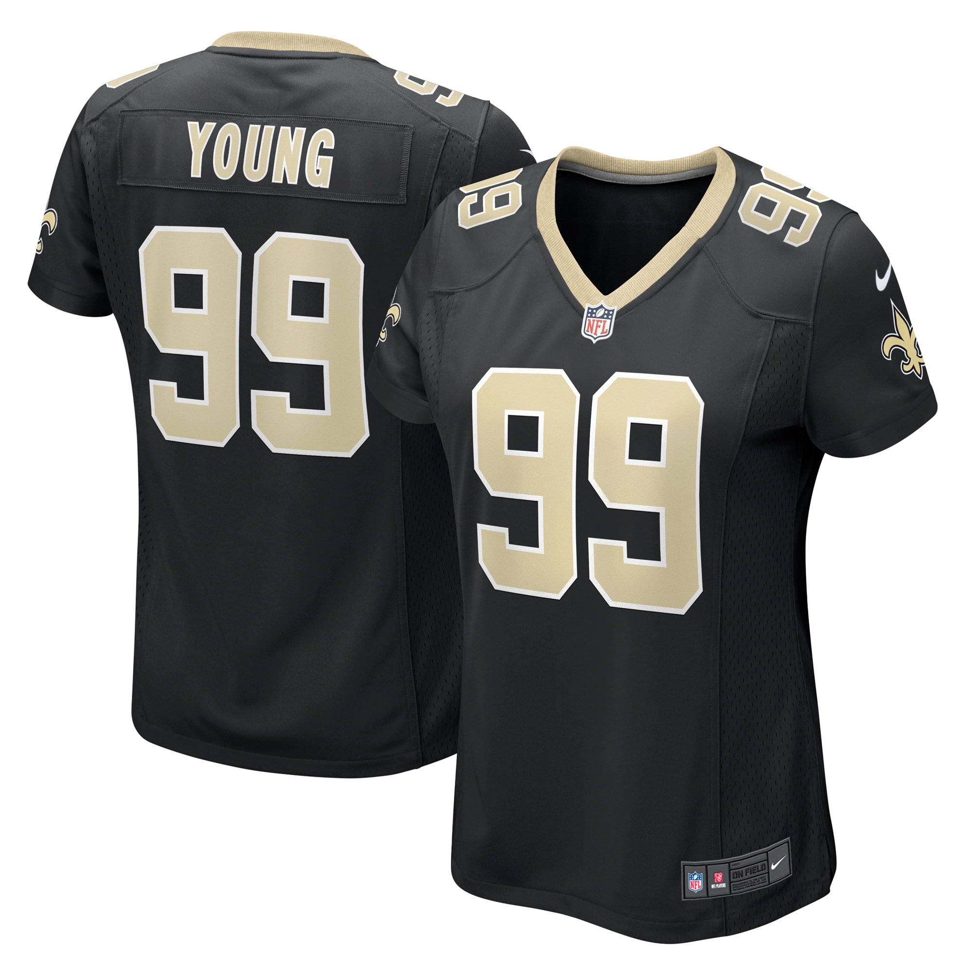 Women's New Orleans Saints Chase Young Black Game Jersey Js3791