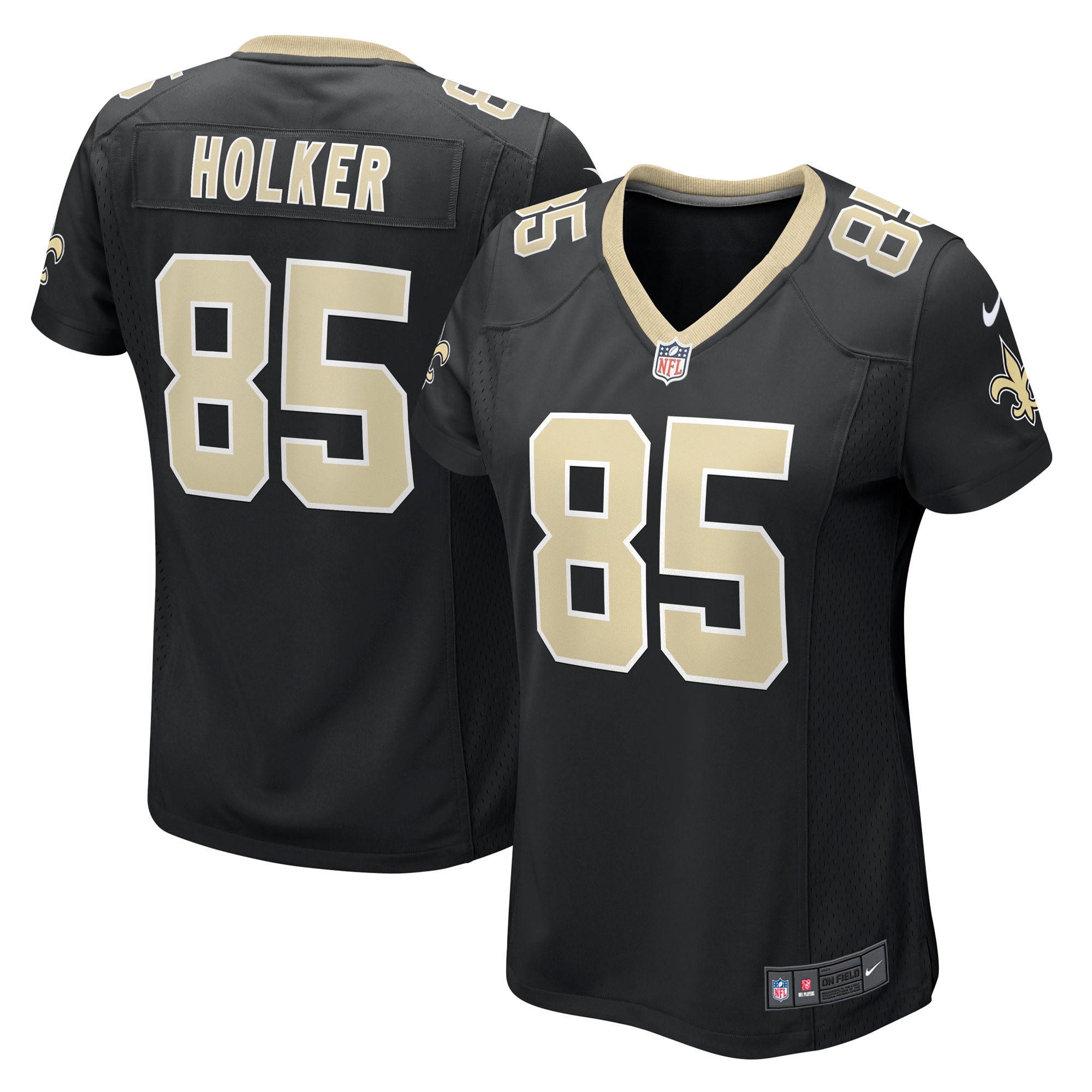 Women's New Orleans Saints Dallin Holker Black Game Jersey Js2594