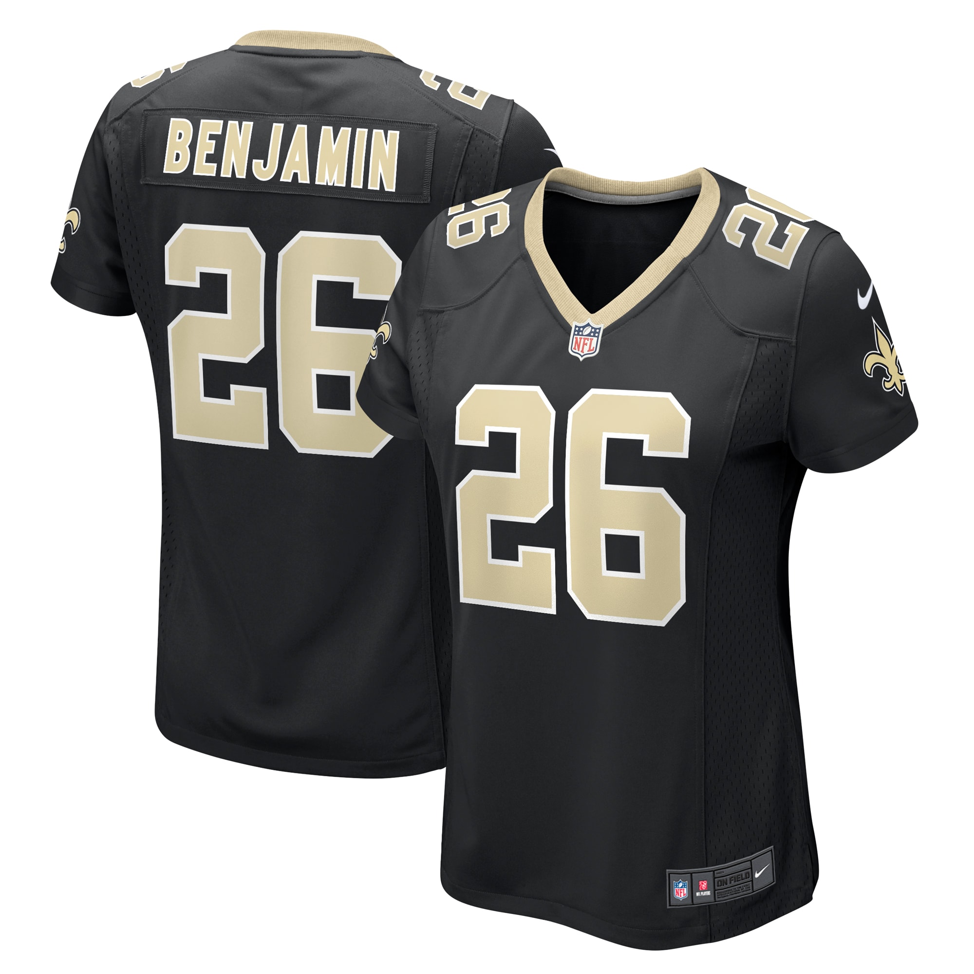 Women's New Orleans Saints Eno Benjamin Black Team Game Jersey Js4756