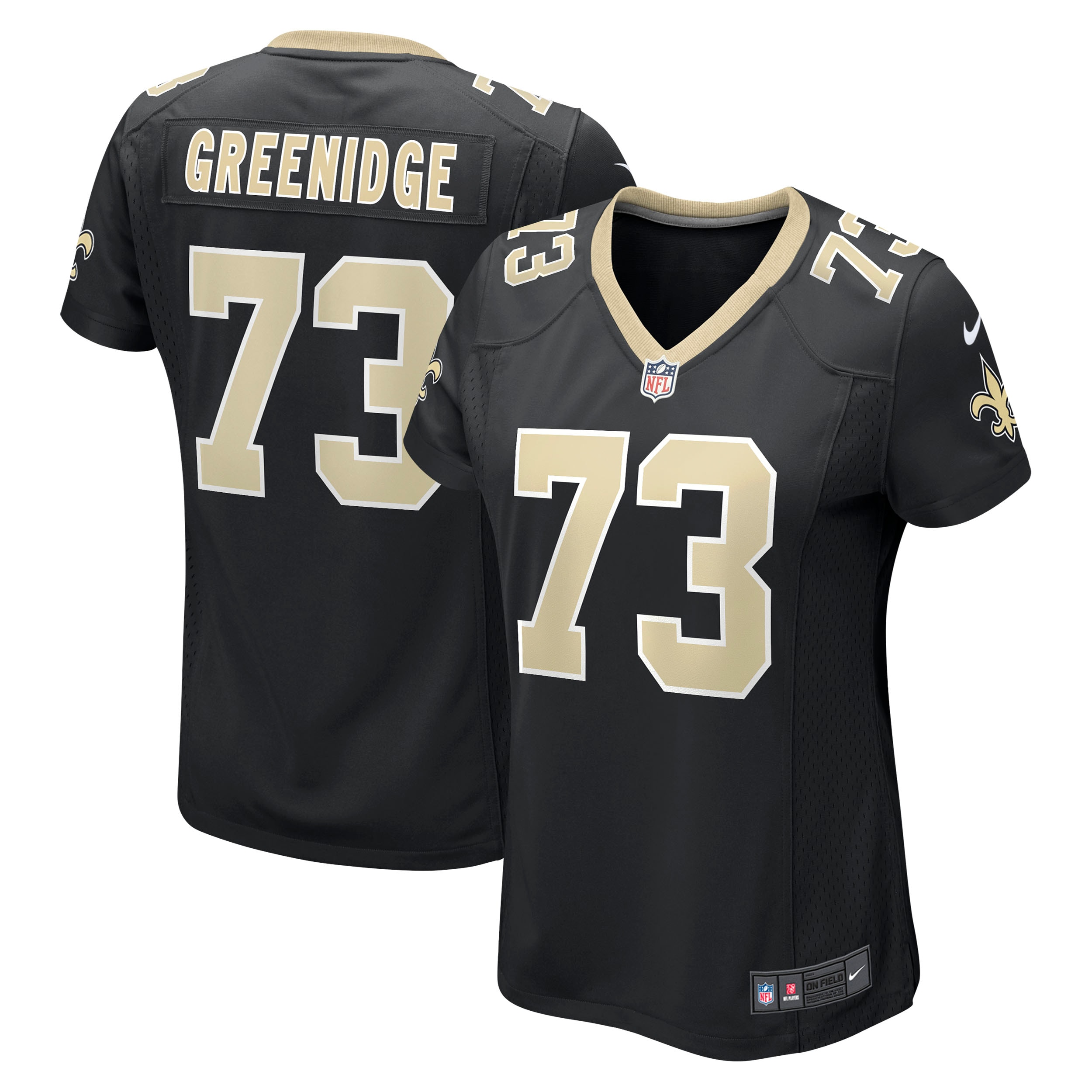 Women's New Orleans Saints Ethan Greenidge Black Game Jersey Js4926
