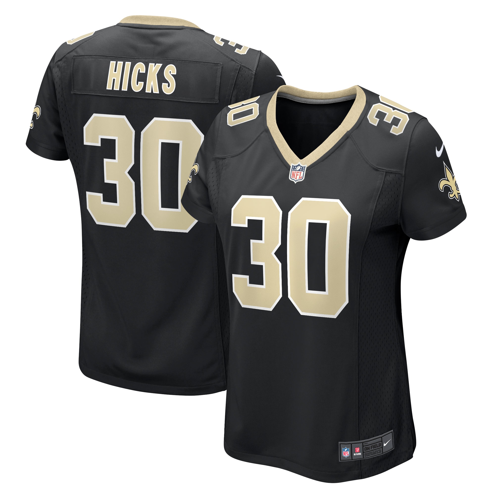 Women's New Orleans Saints Faion Hicks Black Game Jersey Js2121