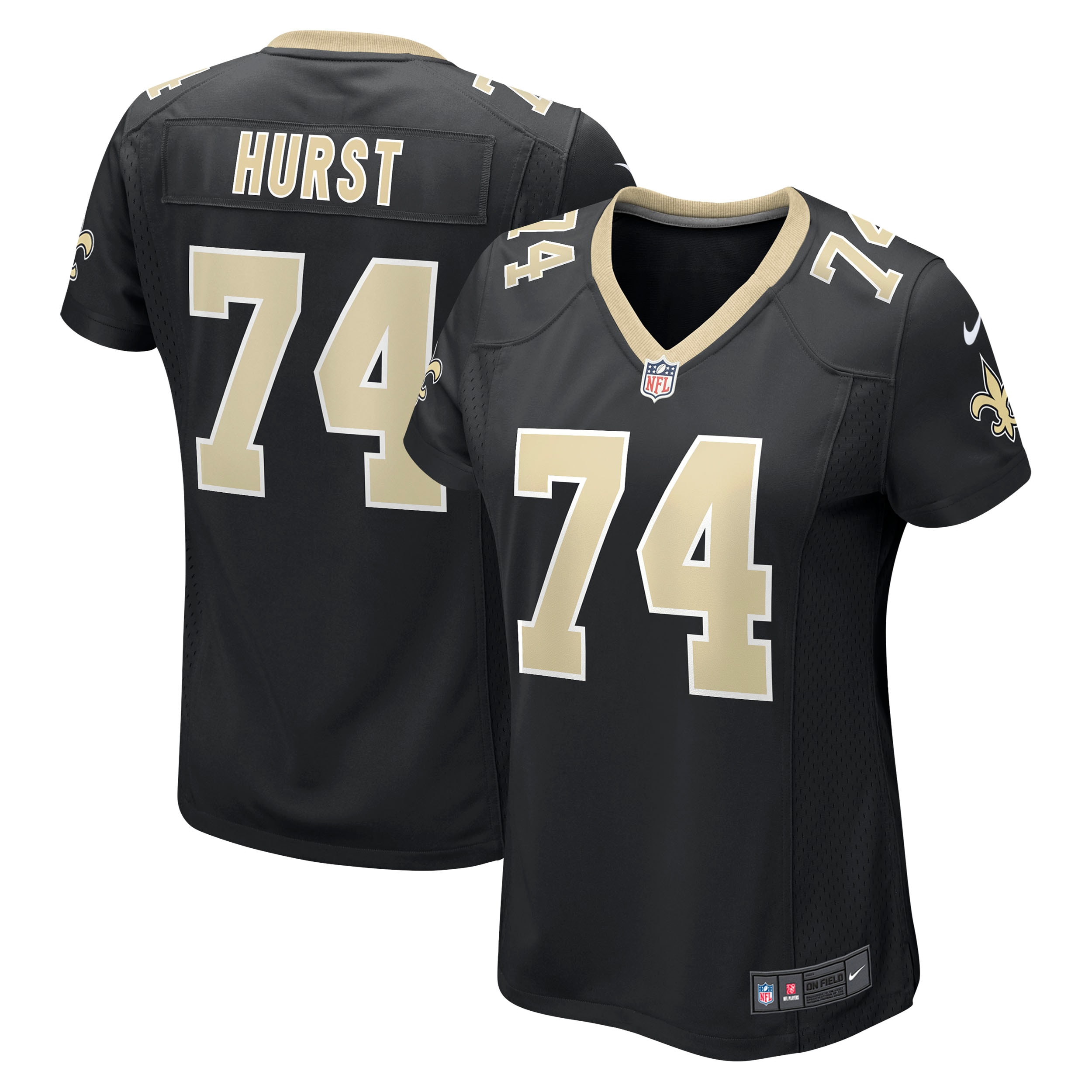 Women's New Orleans Saints James Hurst Black Game Jersey Js4118