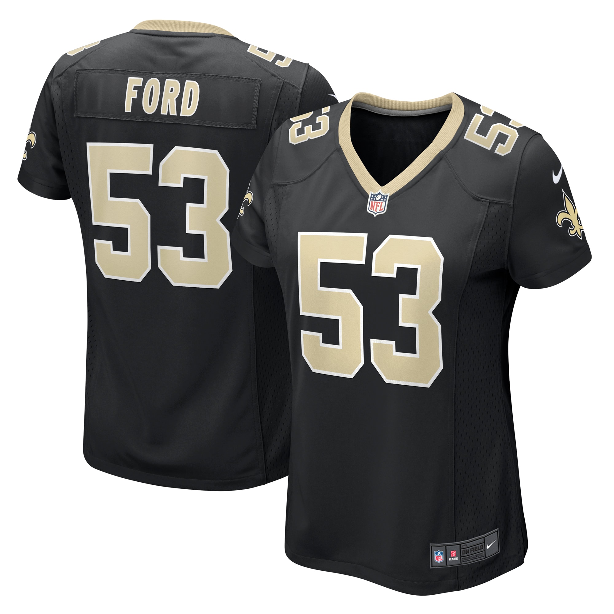 Women's New Orleans Saints Jaylan Ford Black Game Jersey Js4925