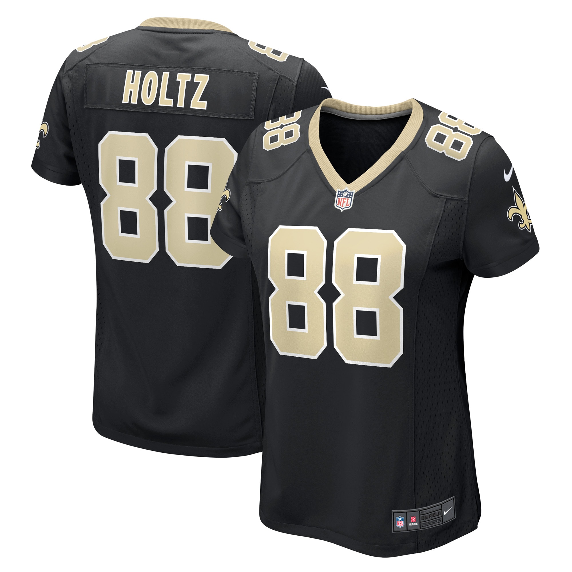 Women's New Orleans Saints J.p. Holtz Black Game Player Jersey Js9246