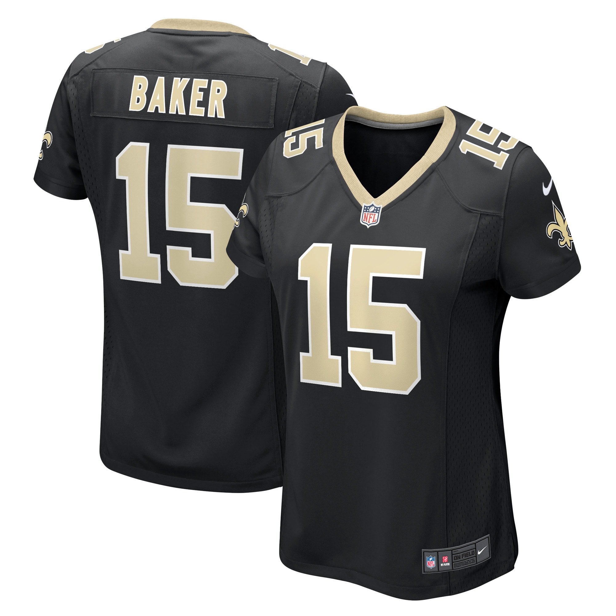 Women's New Orleans Saints Kawaan Baker Black Game Player Jersey Js5872