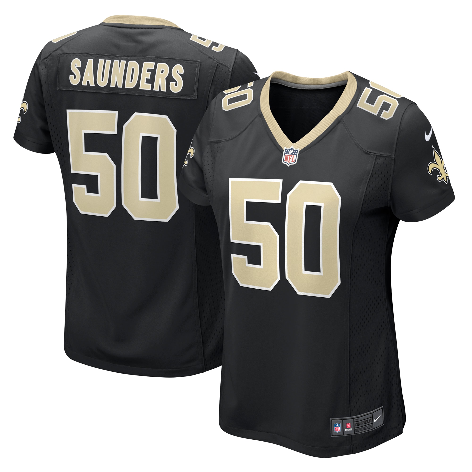 Women's New Orleans Saints Khalen Saunders Black Game Jersey Js1675