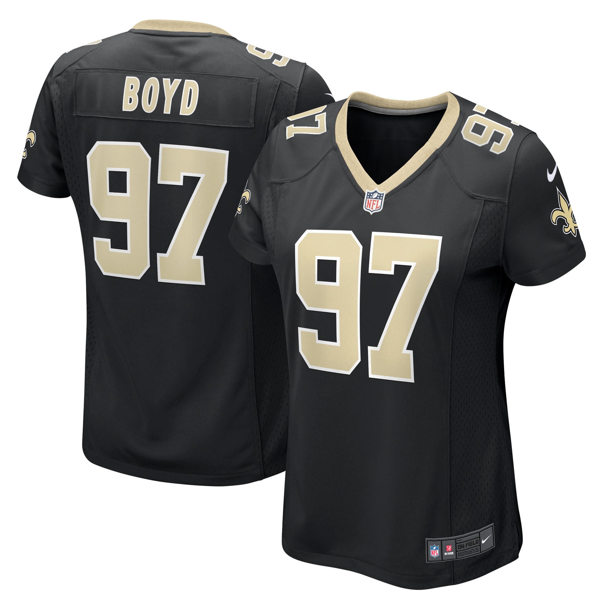 Women's New Orleans Saints Khristian Boyd Black Game Jersey Js8365