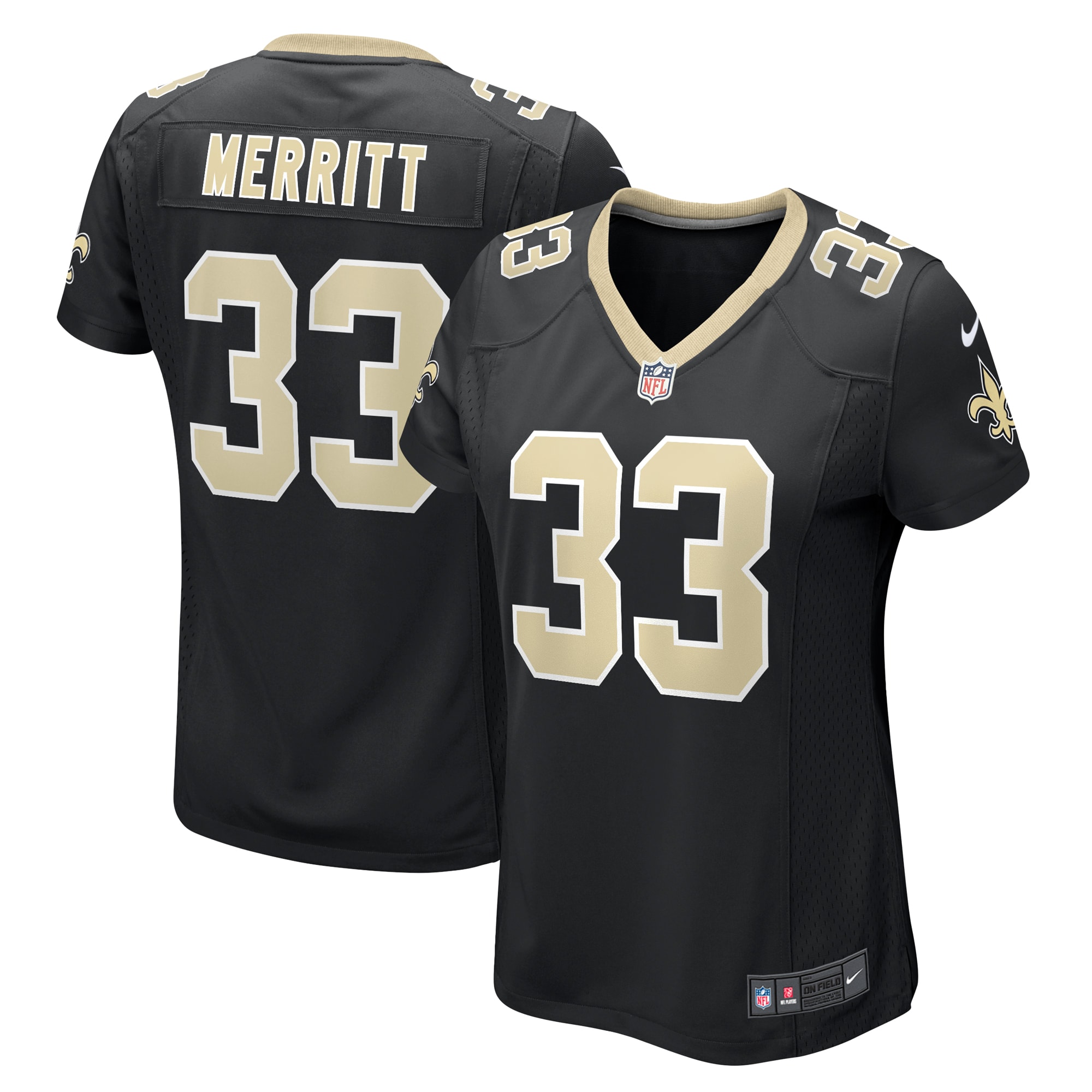 Women's New Orleans Saints Kirk Merritt Black Team Game Jersey Js8465