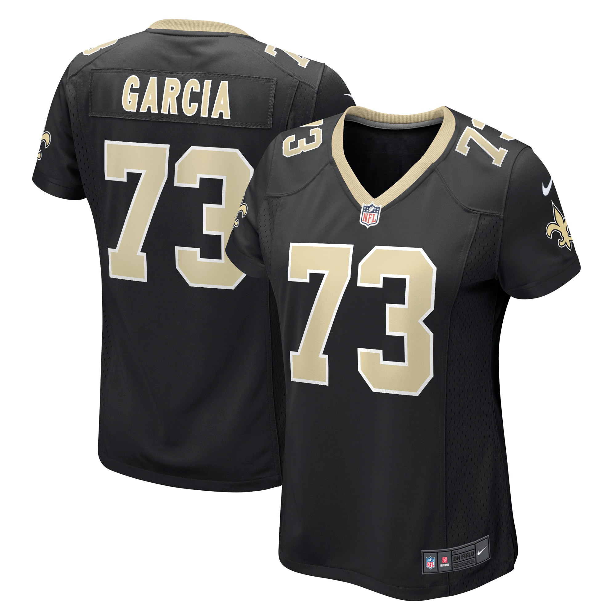 Women's New Orleans Saints Max Garcia Black Team Game Jersey Js4101