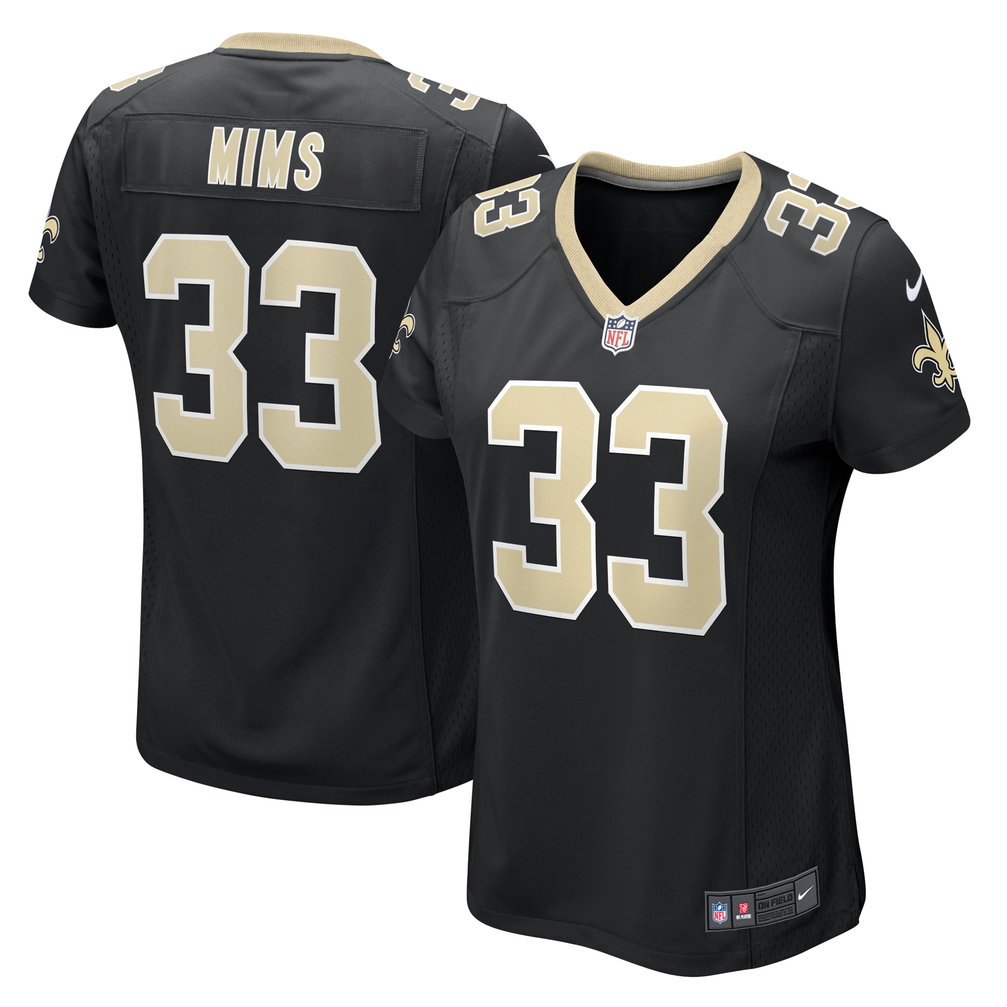 Women's New Orleans Saints Mims Black Game Jersey Js9119