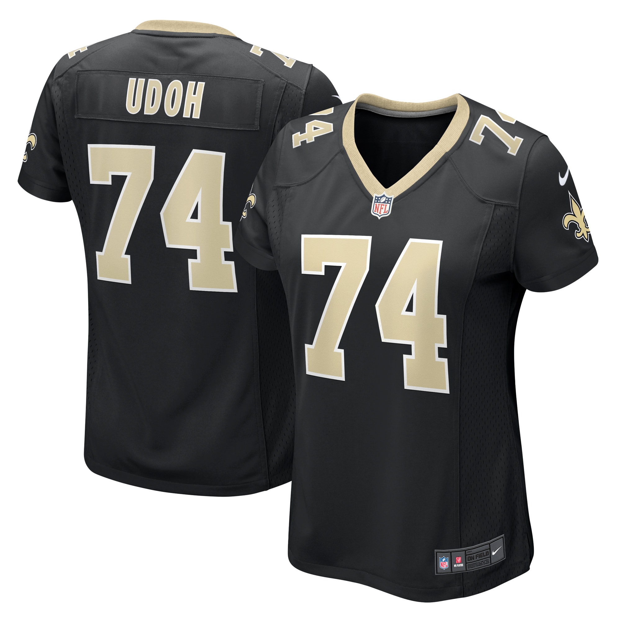 Women's New Orleans Saints Olisaemeka Udoh Black Game Jersey Js4871