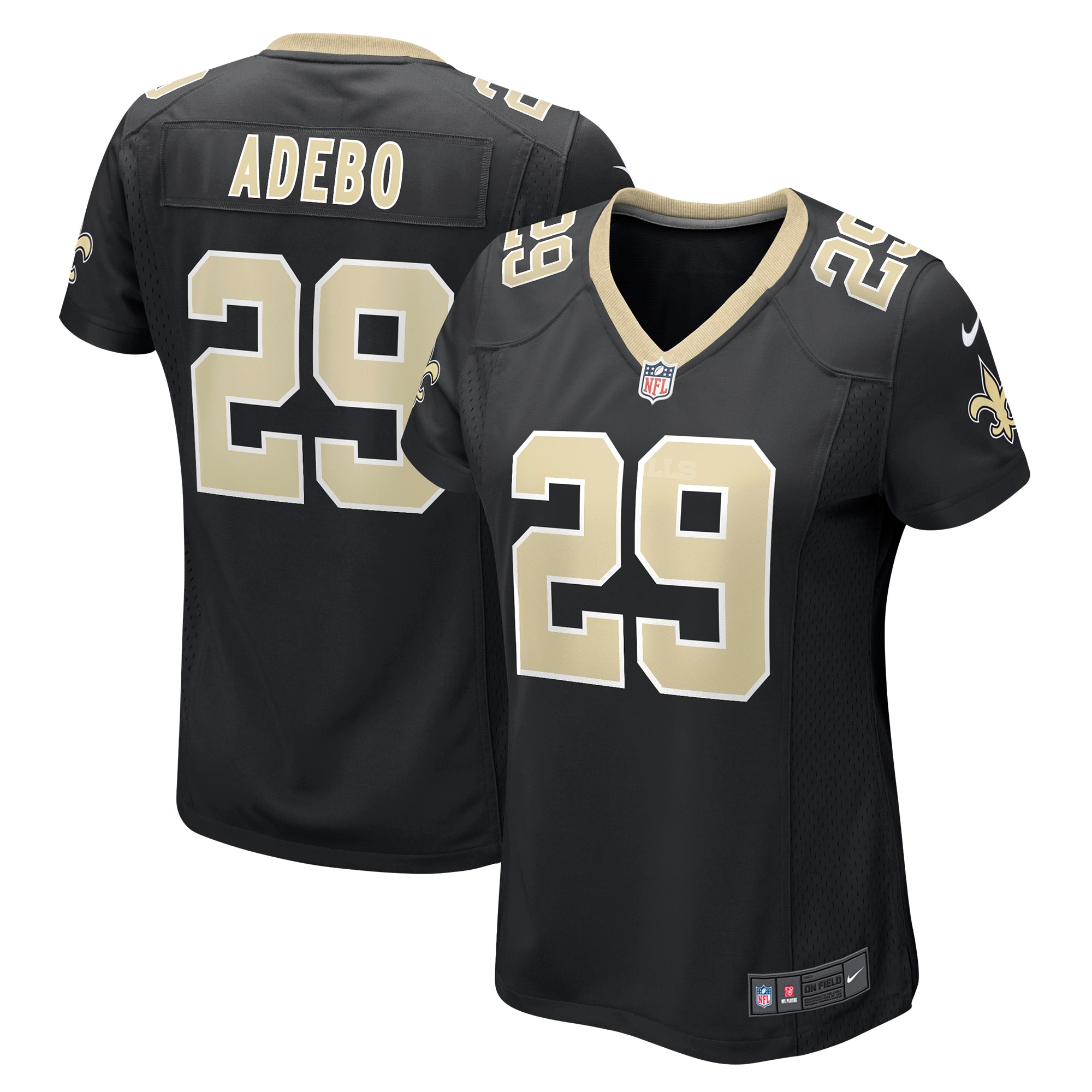 Women's New Orleans Saints Paulson Adebo Black Game Jersey Js6631