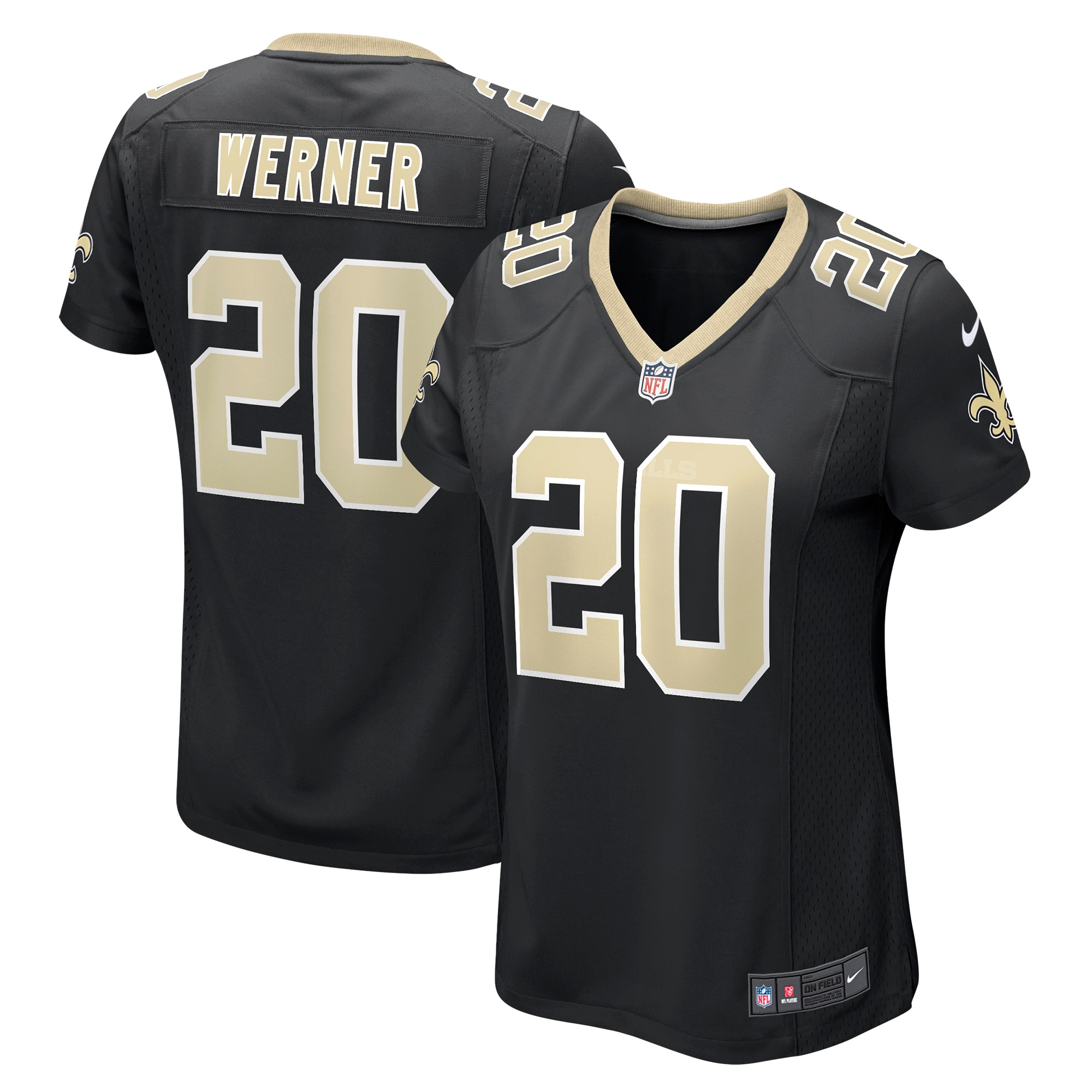 Women's New Orleans Saints Pete Werner Black Game Jersey Js1678