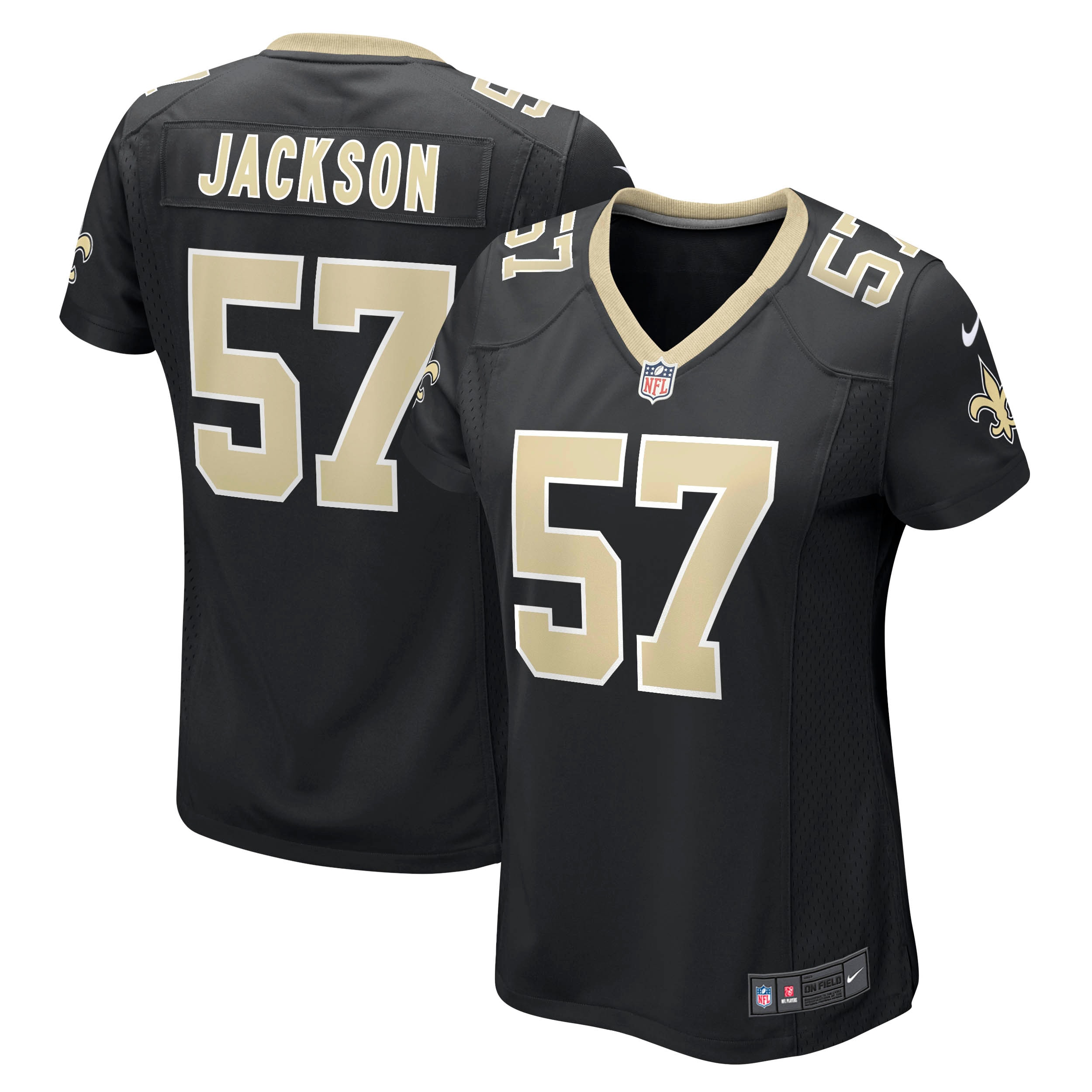 Women's New Orleans Saints Rickey Jackson Black Retired Player Jersey Js4295
