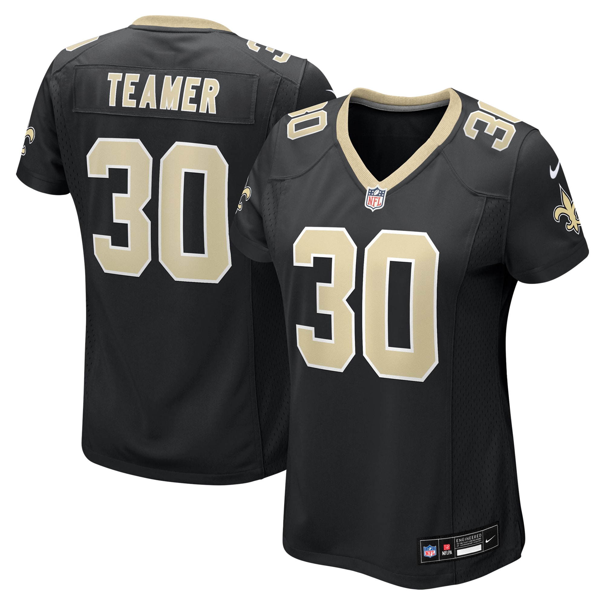 Women's New Orleans Saints Roderic Teamer Black Game Jersey Js9359