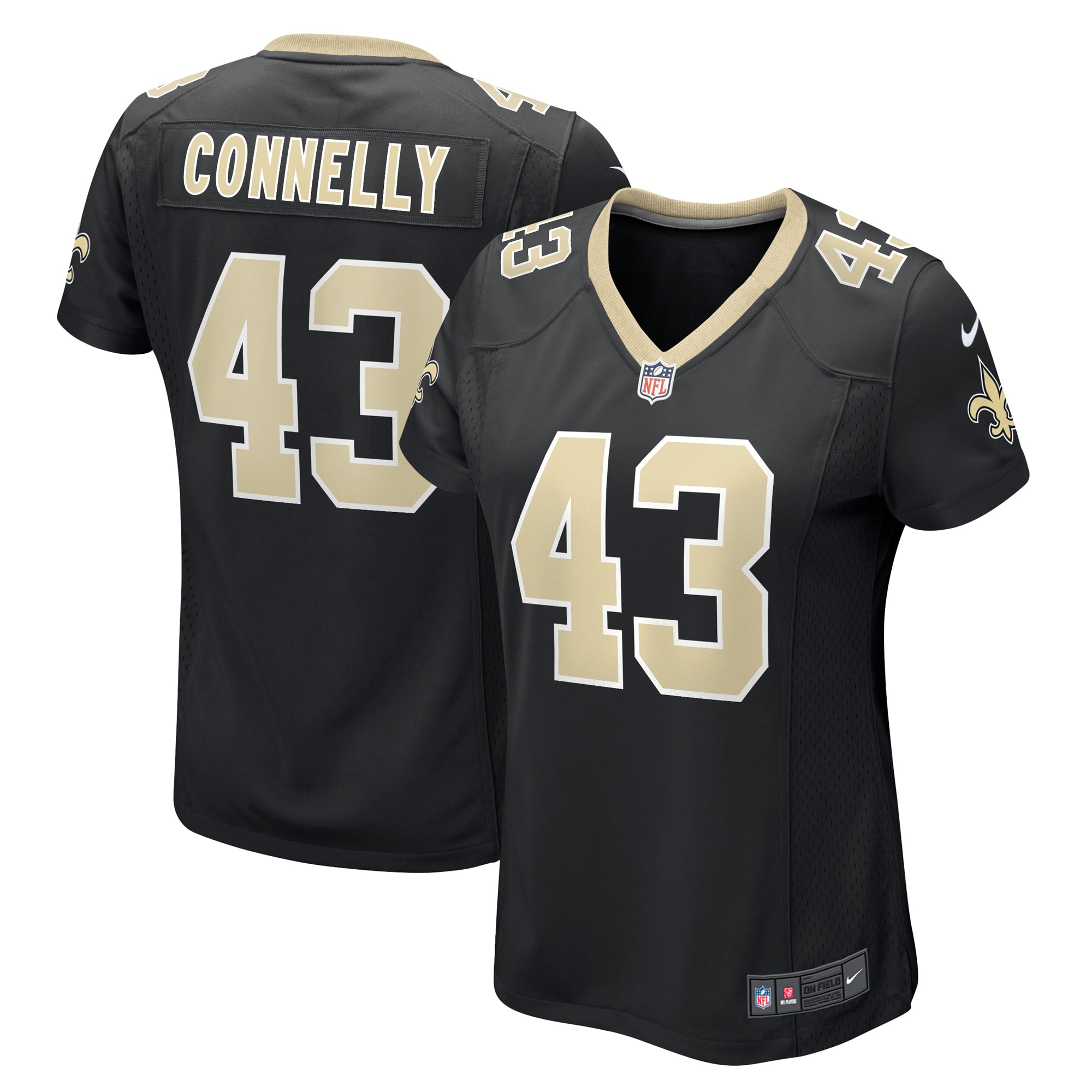 Women's New Orleans Saints Ryan Connelly Black Team Game Jersey Js8141