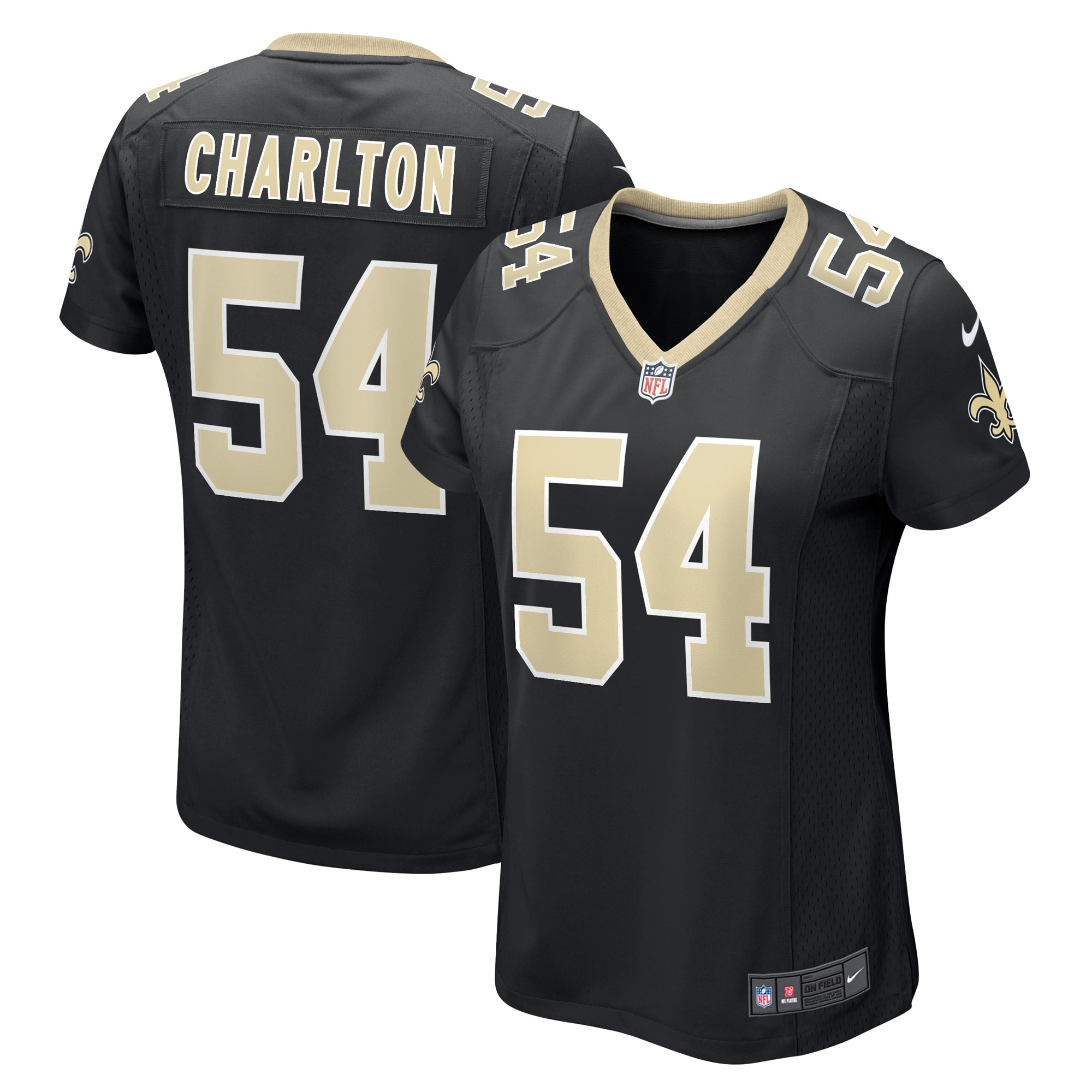 Women's New Orleans Saints Taco Charlton Black Game Player Jersey Js9770